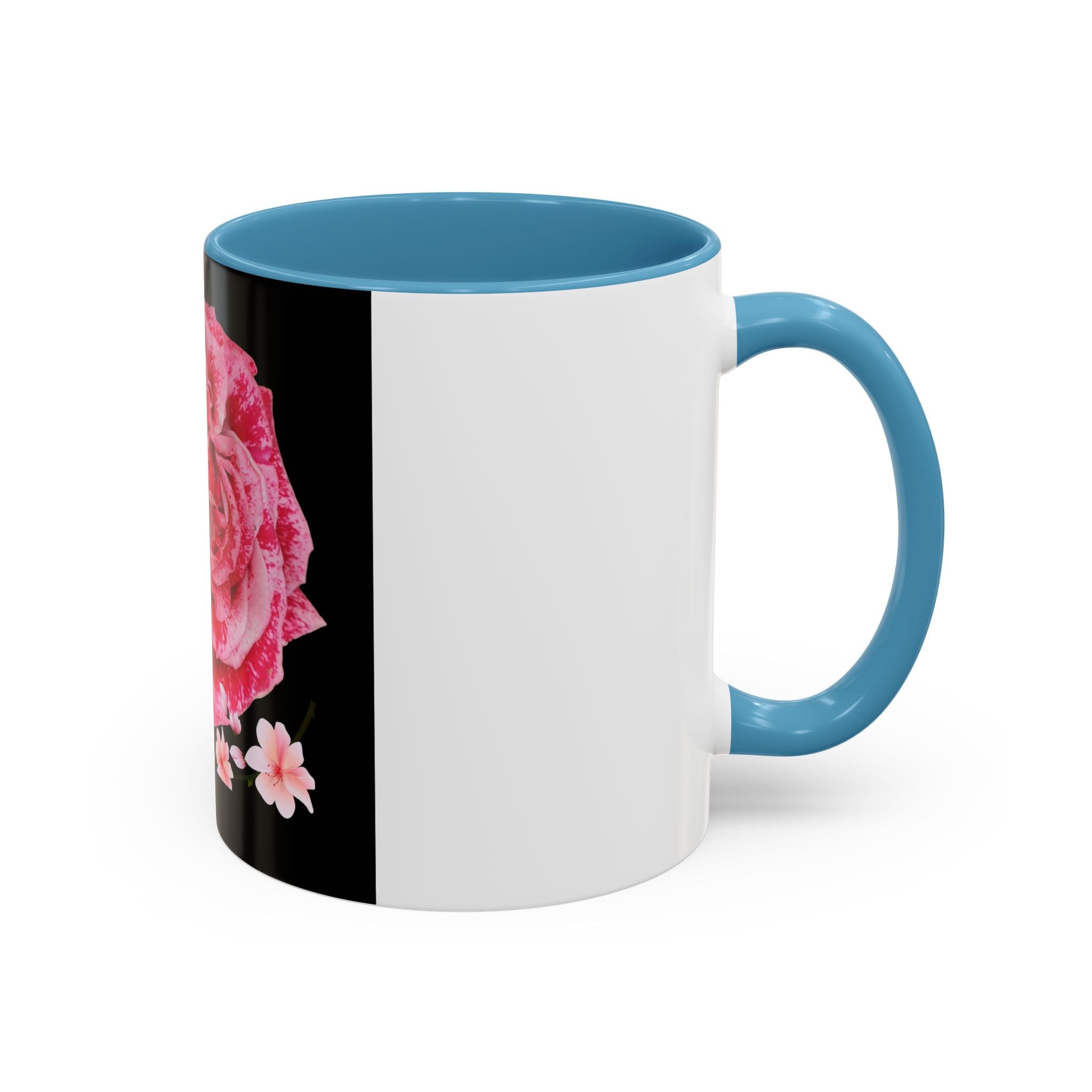 Pink Rose Love Accent Coffee Mug – Floral Valentine Gift (11/15oz)