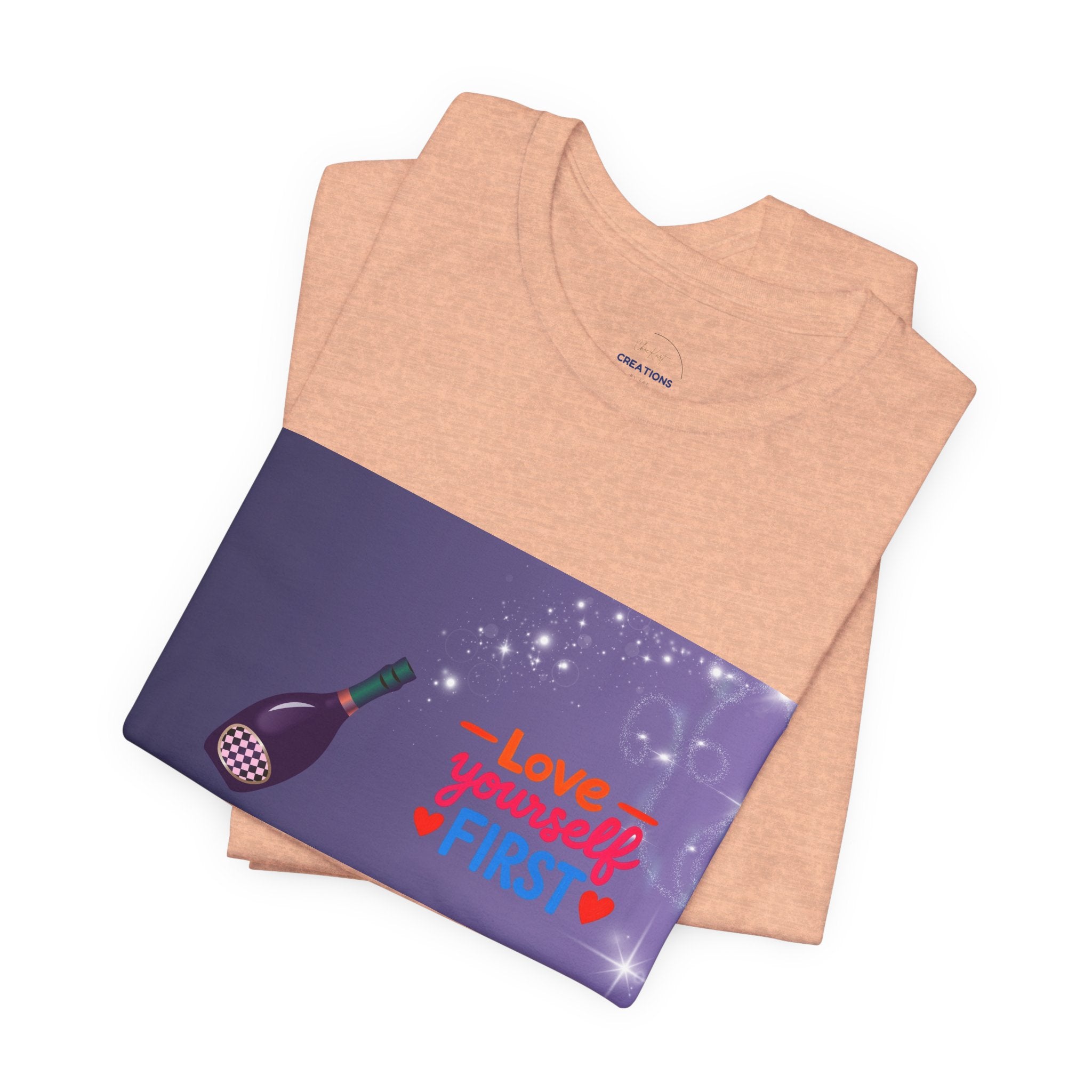 Love Yourself First Tee — Motivational Graphic T-Shirt with Microphone Design