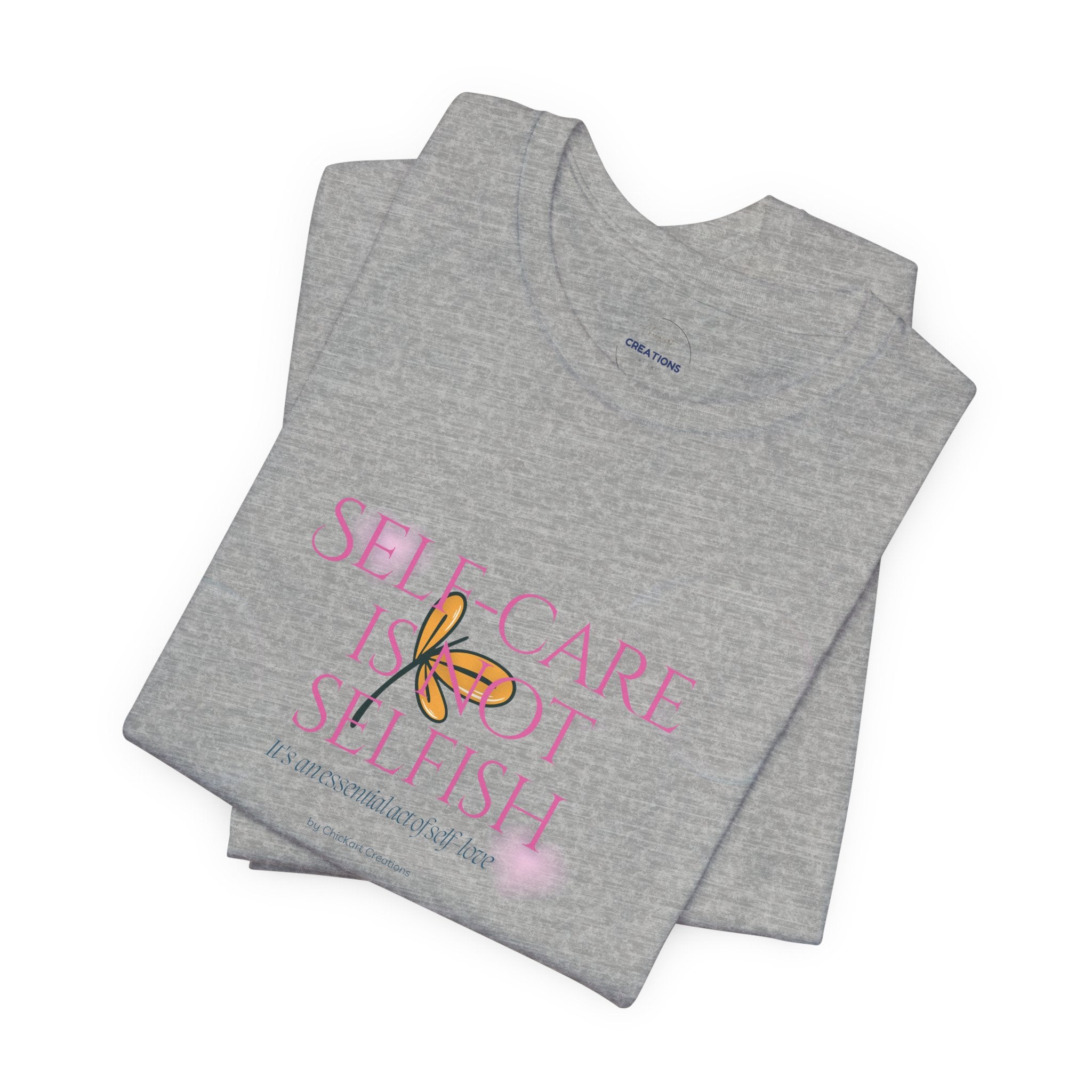 Self-Care Is Not Selfish Tee — Pink Script Wellness T-Shirt