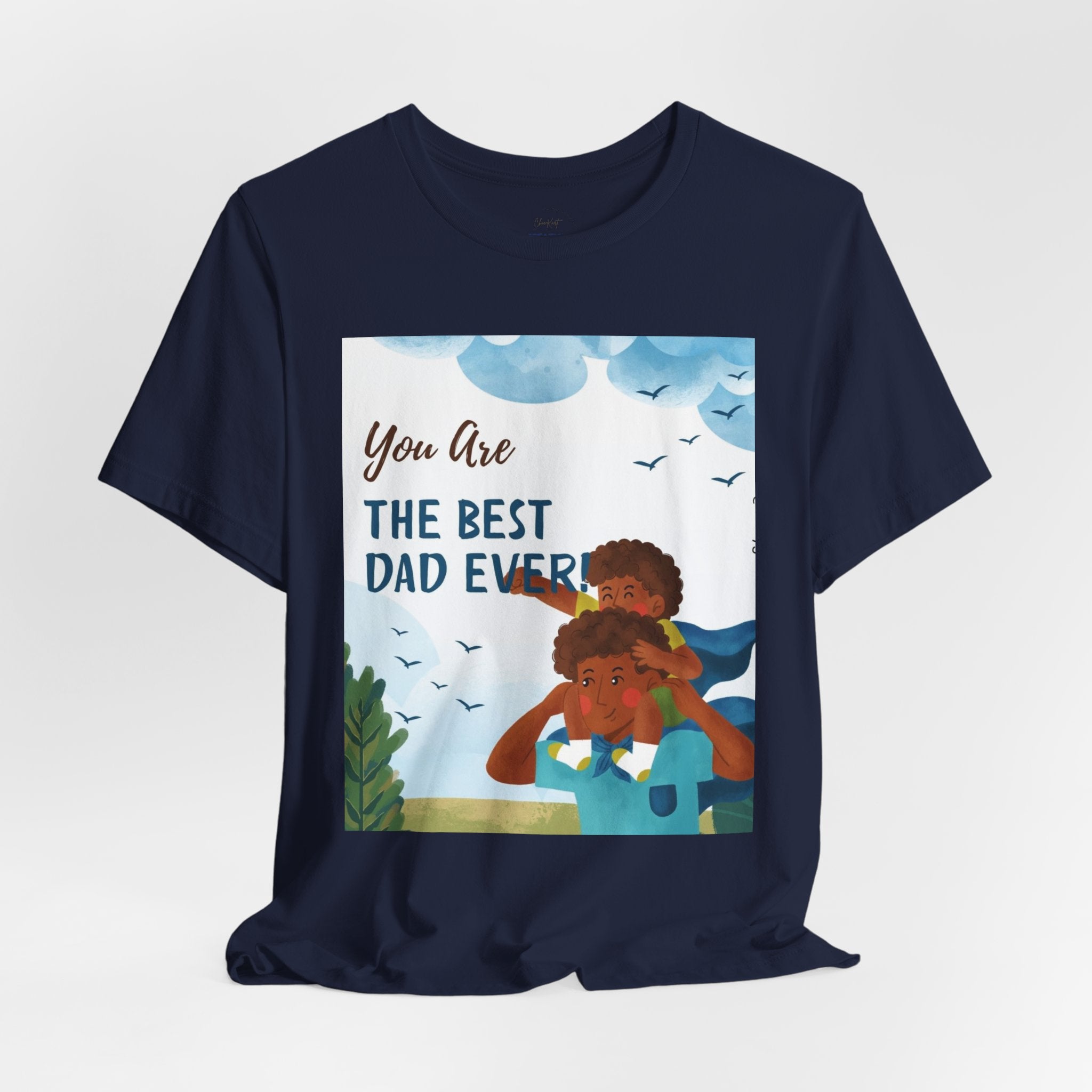 Best Dad Ever T-Shirt – Father & Child Illustration Father's Day Tee