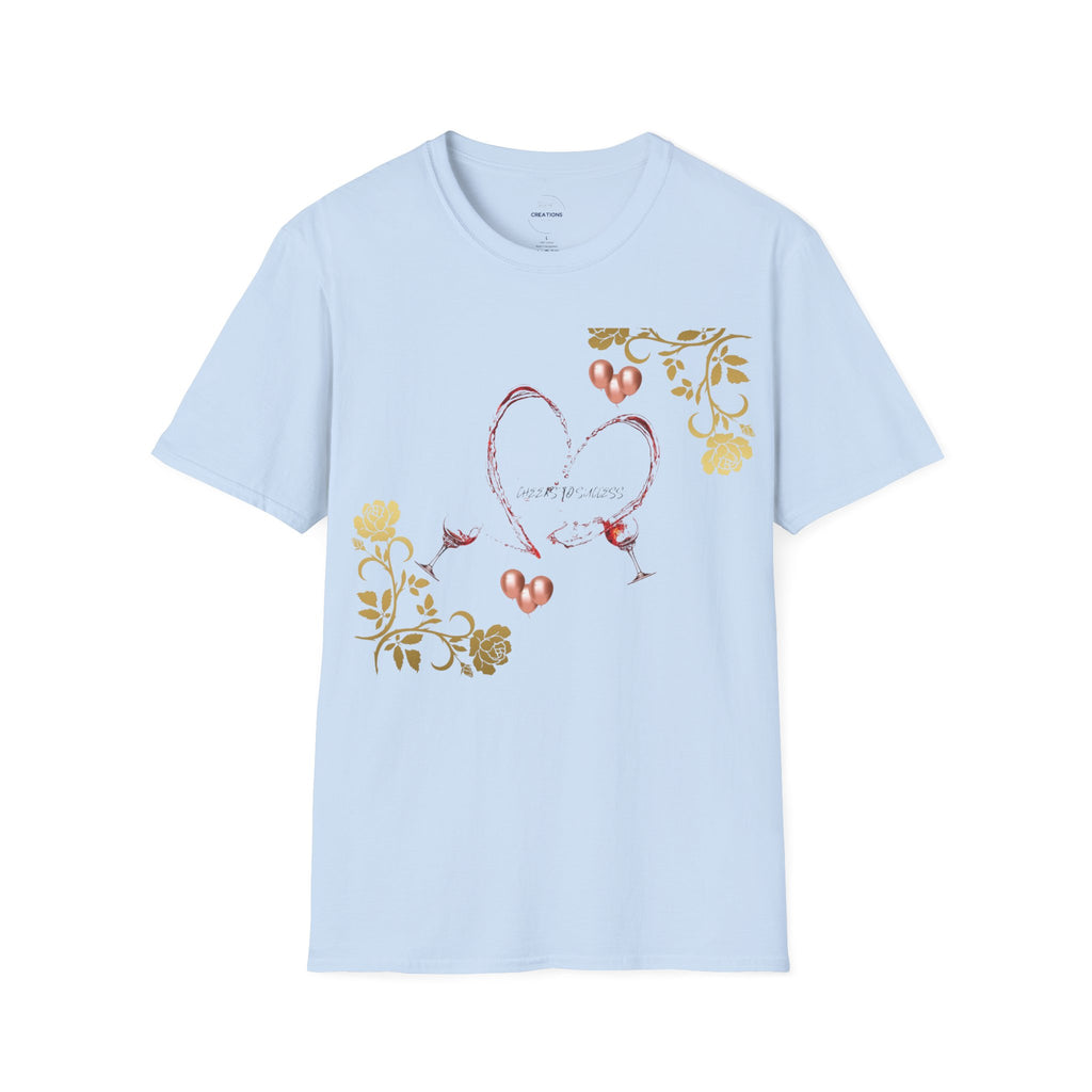 Heart & Floral T-Shirt — Romantic Vintage Heart Design