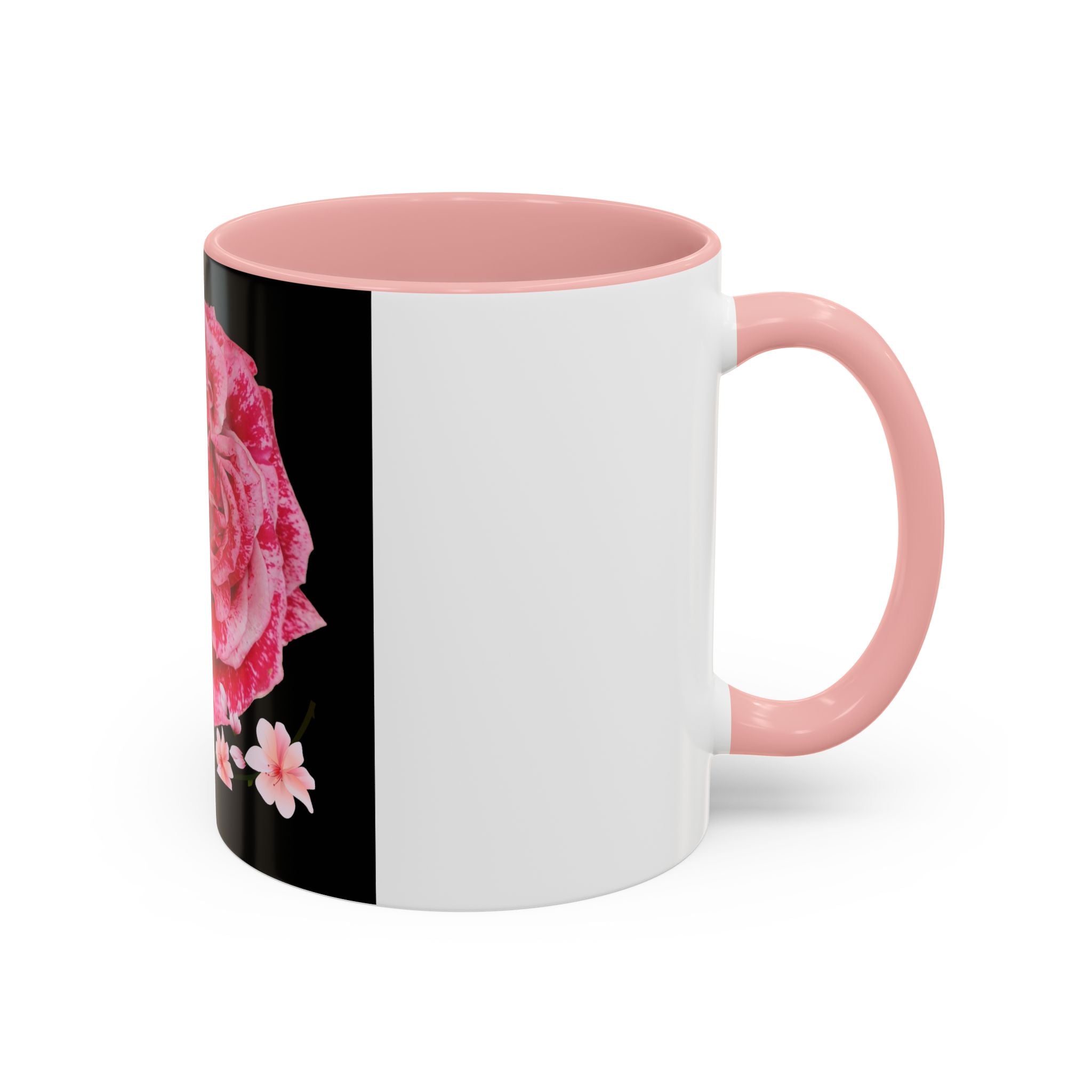 Pink Rose Love Accent Coffee Mug – Floral Valentine Gift (11/15oz)