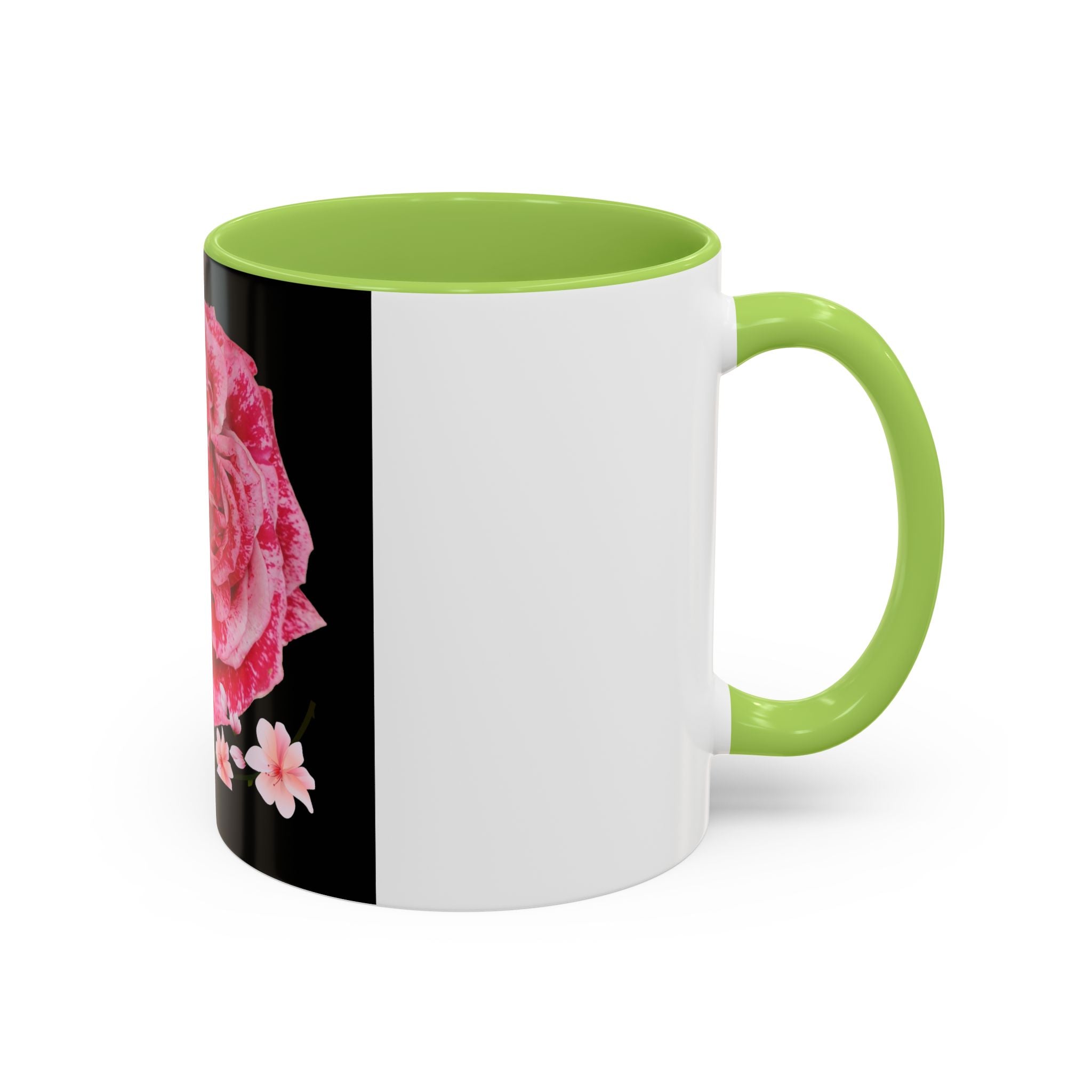 Pink Rose Love Accent Coffee Mug – Floral Valentine Gift (11/15oz)