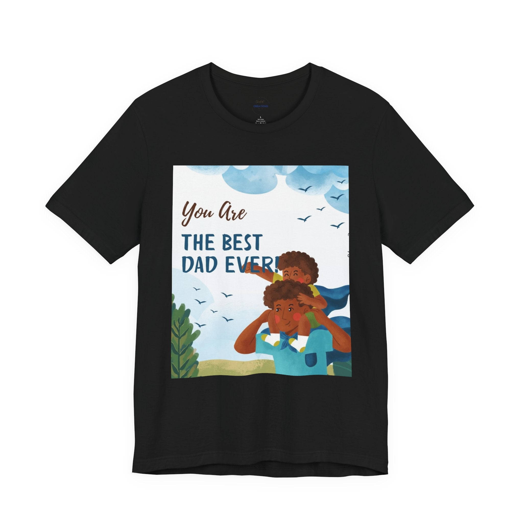 Best Dad Ever T-Shirt – Father & Child Illustration Father's Day Tee