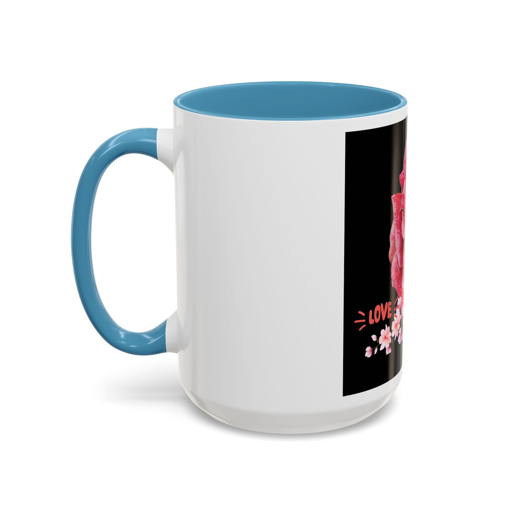 Pink Rose Love Accent Coffee Mug – Floral Valentine Gift (11/15oz)