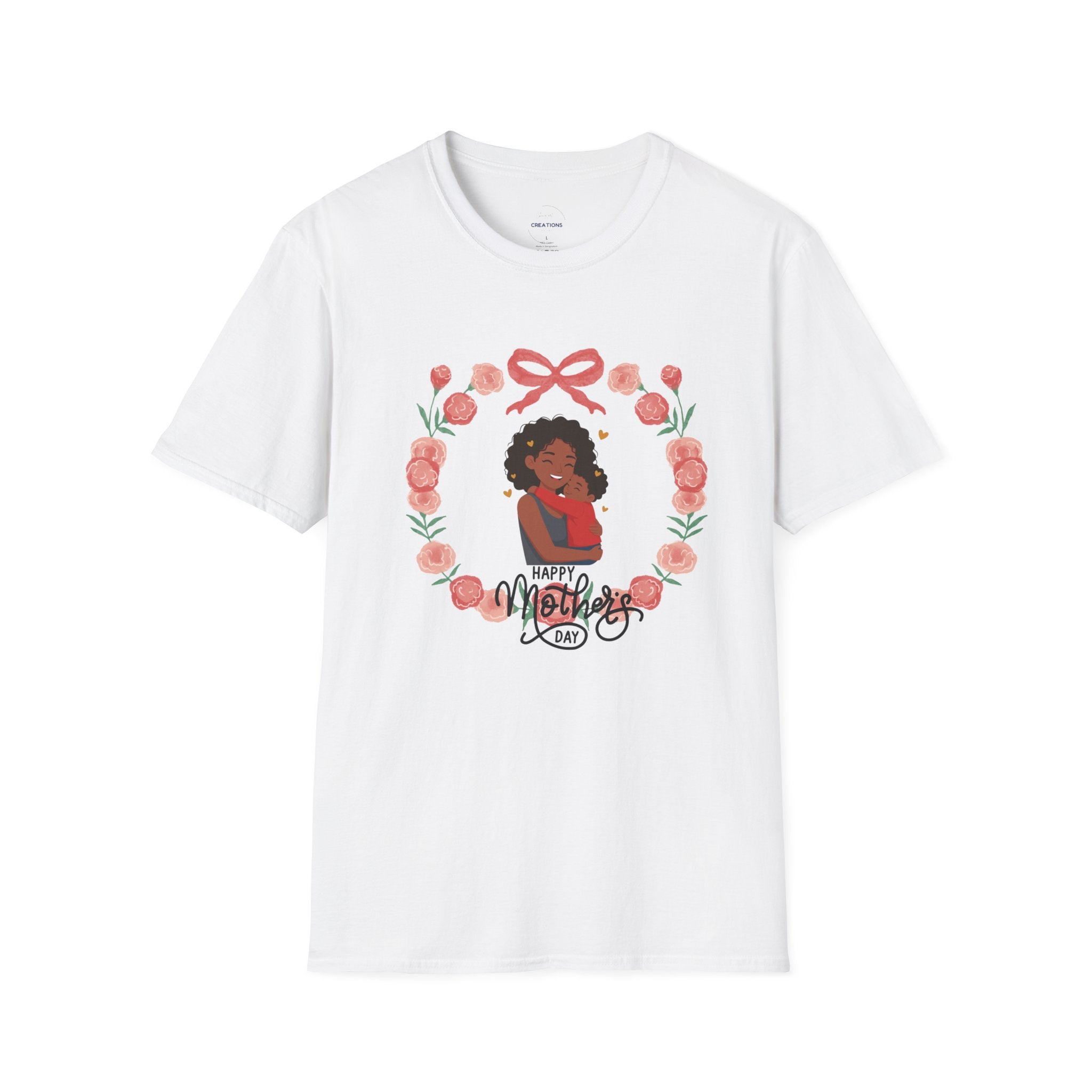 Mother’s Day Floral Tee — “Happy Mother’s Day” Mother and Child