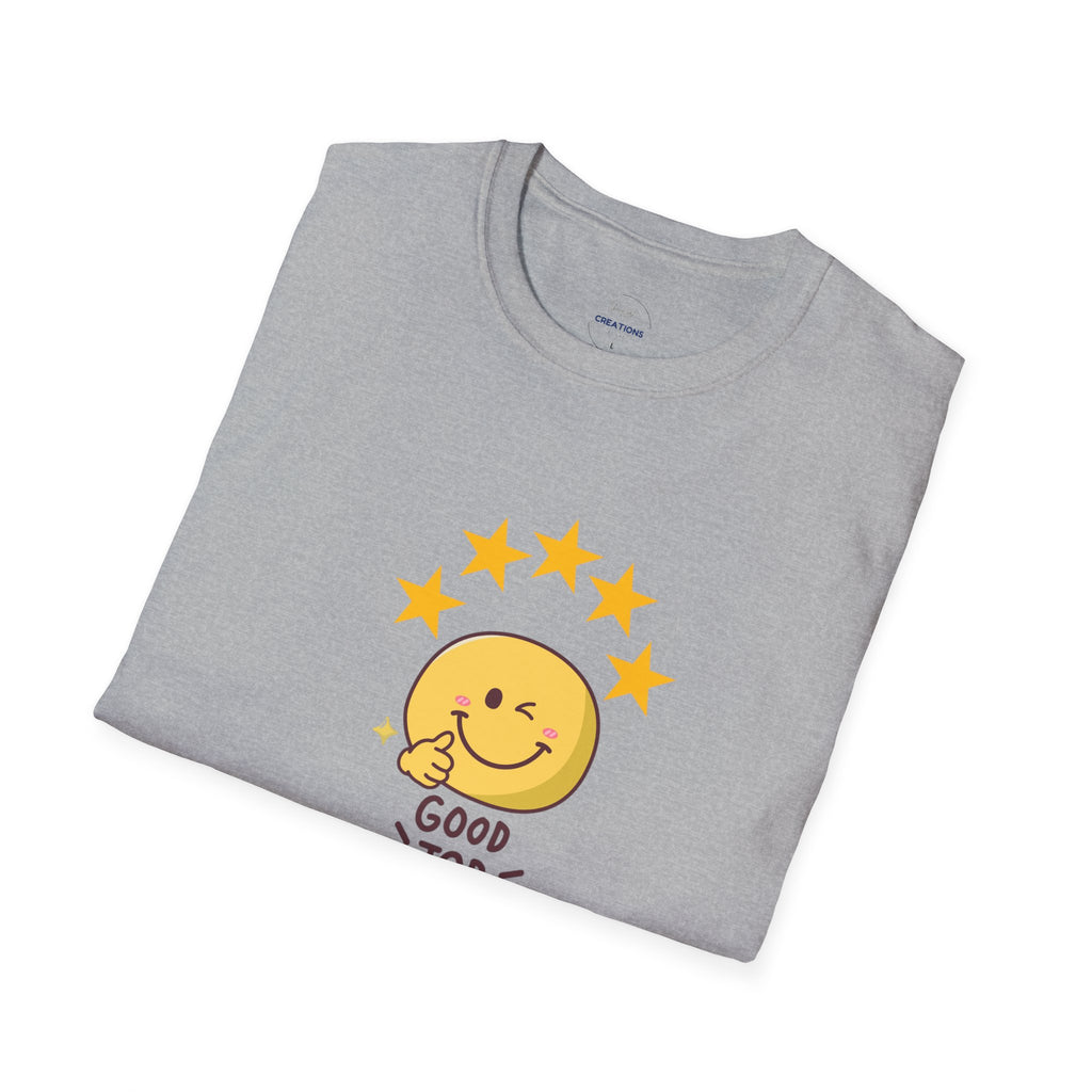 Good Job Smiley T-Shirt — Cute 5-Star Positive Vibe Tee