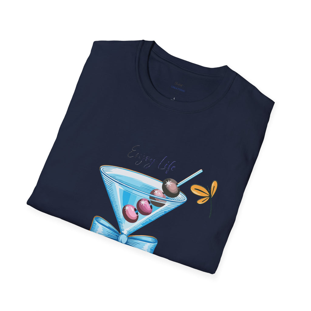 Martini Floral Tee — "Every Time" Cocktail Glass Graphic T-Shirt