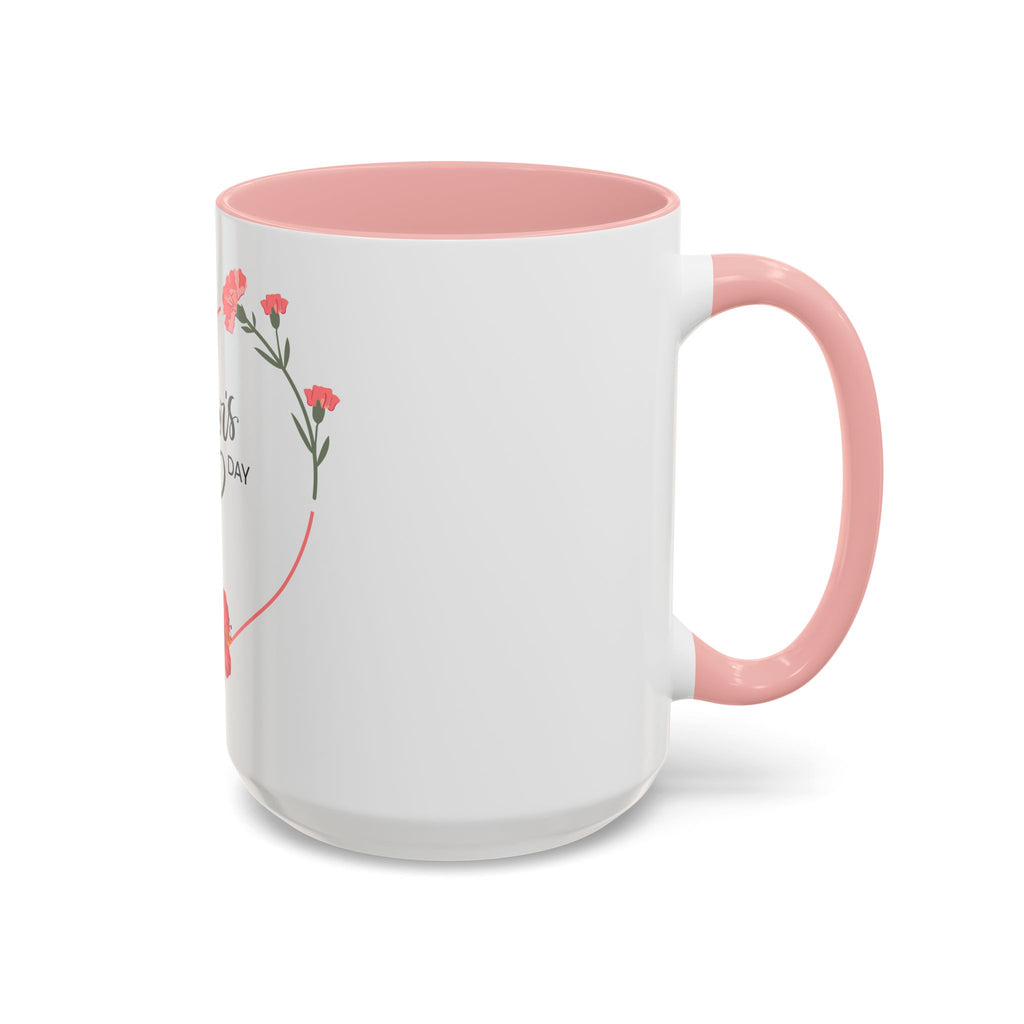 Mother's Day Heart Floral Accent Coffee Mug – "Happy Mother's Day" 11/15oz