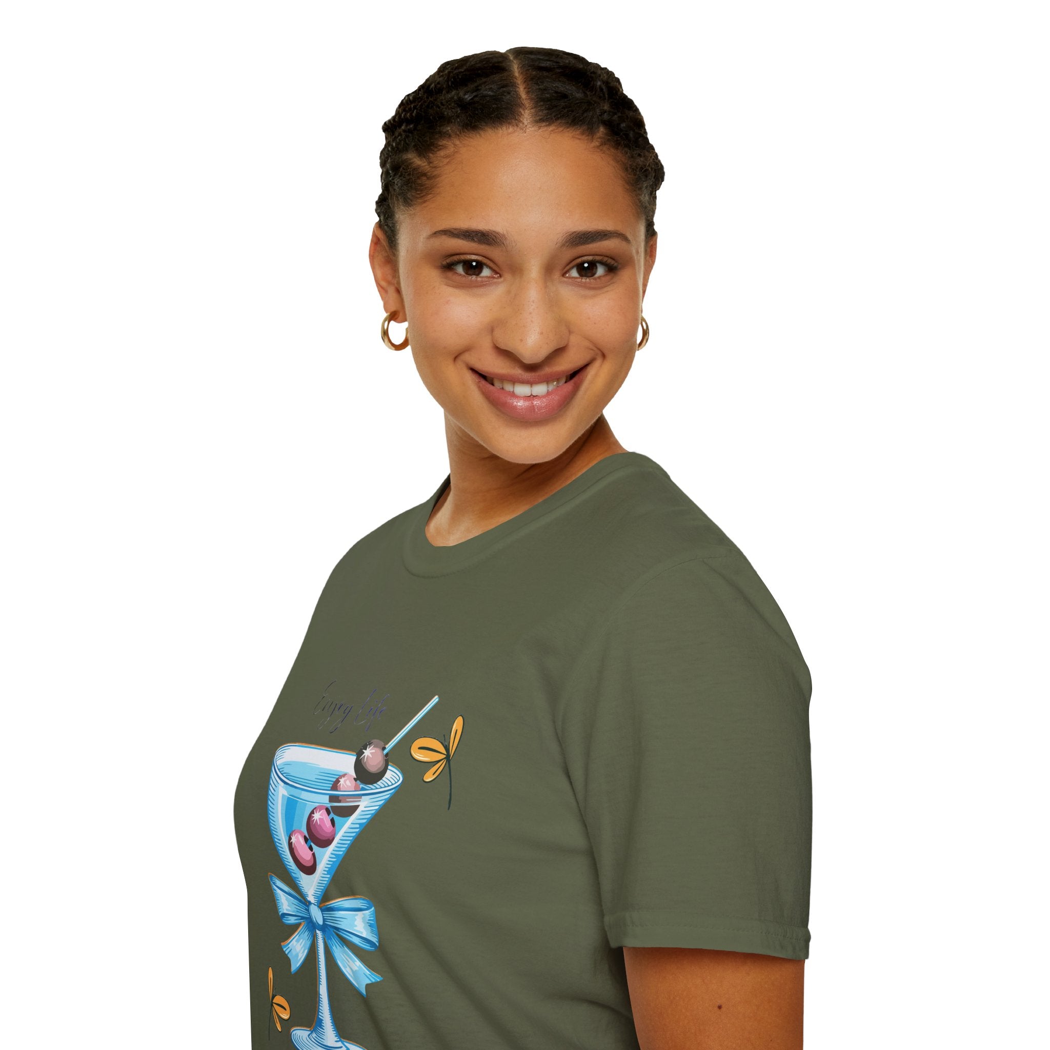 Martini Floral Tee — "Every Time" Cocktail Glass Graphic T-Shirt