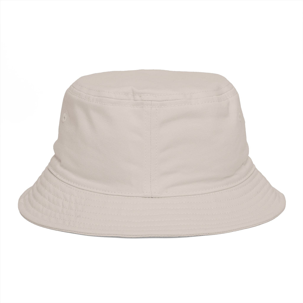 Bucket Hat — Retro Peace Sign with Flower Patch, Vintage 70s Boho Summer Sun Hat