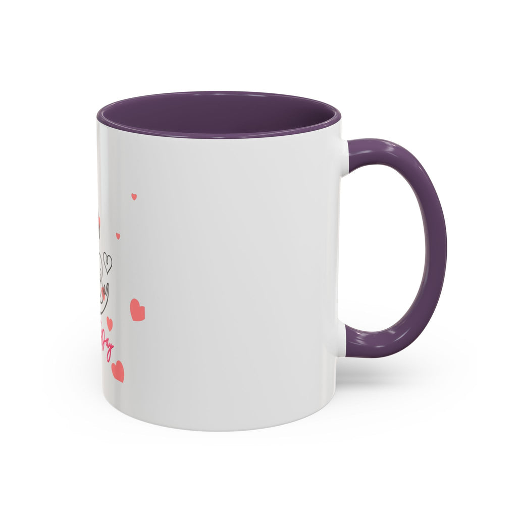Mother’s Day Coffee Mug — 'Happy Mother’s Day' Heart & Mom-Baby Illustration (Accent 11/15oz)