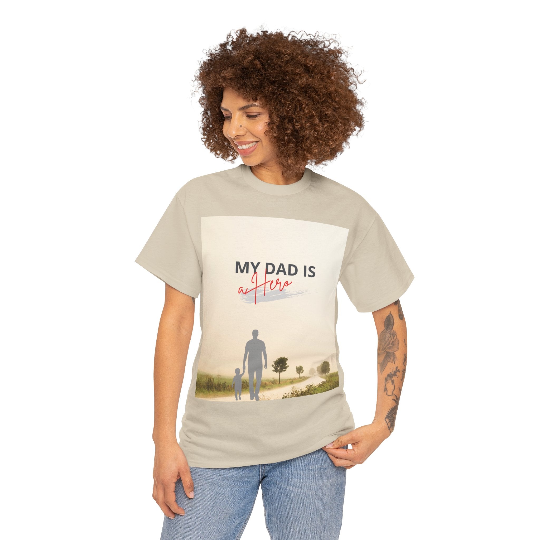 Father & Son Silhouette Tee — "My Dad Is a Hero" Father's Day T-Shirt