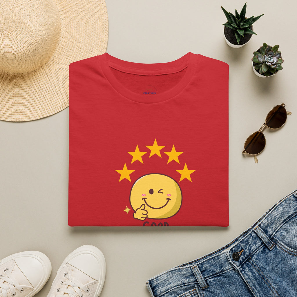 Good Job Smiley T-Shirt — Cute 5-Star Positive Vibe Tee