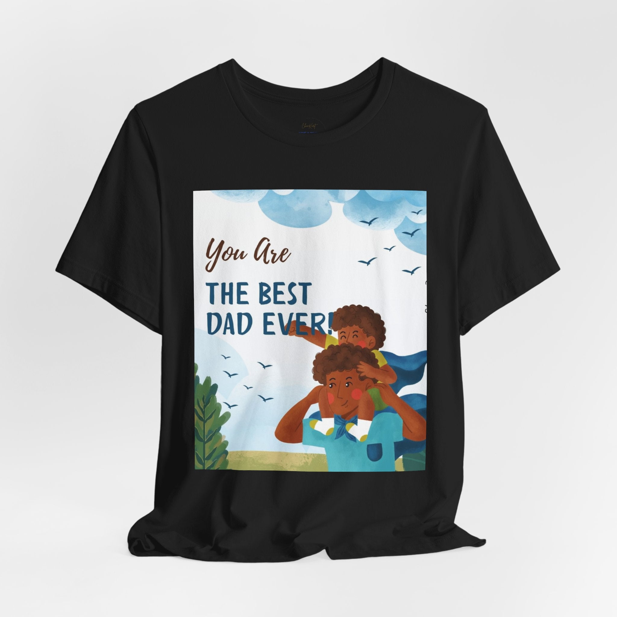 Best Dad Ever T-Shirt – Father & Child Illustration Father's Day Tee