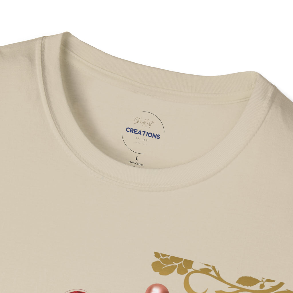 Heart & Floral T-Shirt — Romantic Vintage Heart Design