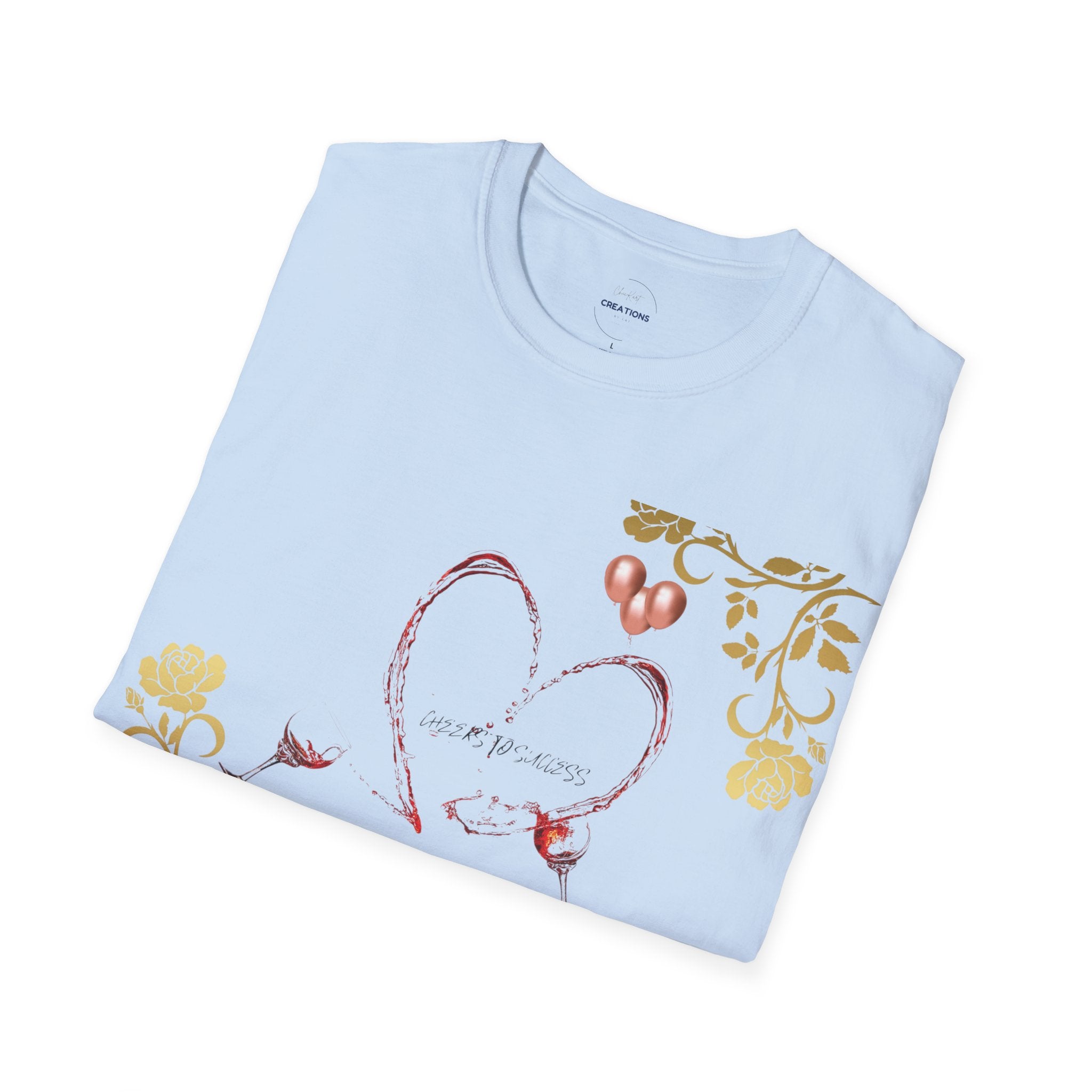 Heart & Floral T-Shirt — Romantic Vintage Heart Design