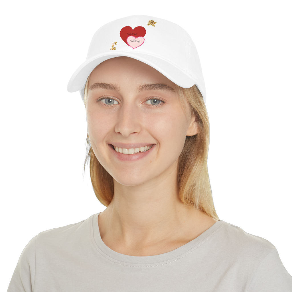 Heart Patch Baseball Cap — 'I Love Me' Layered Hearts Hat