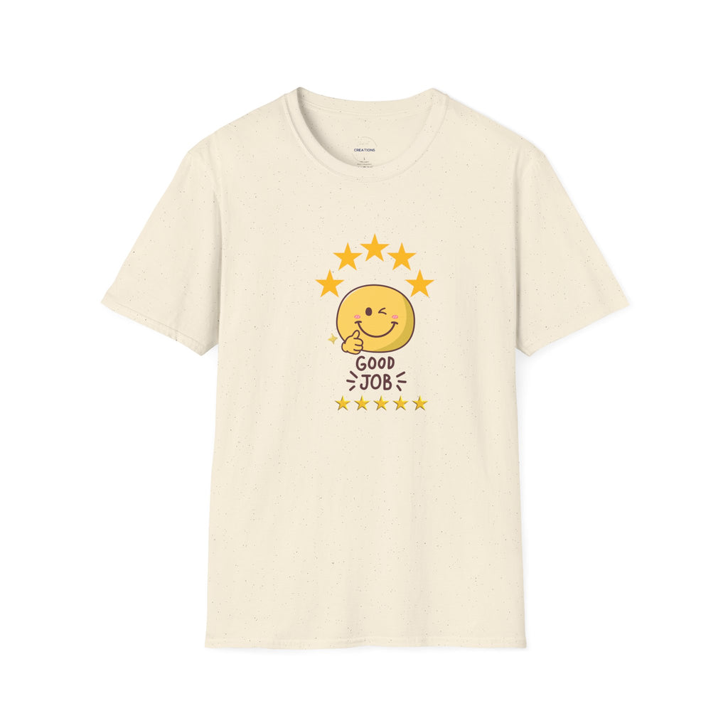 Good Job Smiley T-Shirt — Cute 5-Star Positive Vibe Tee