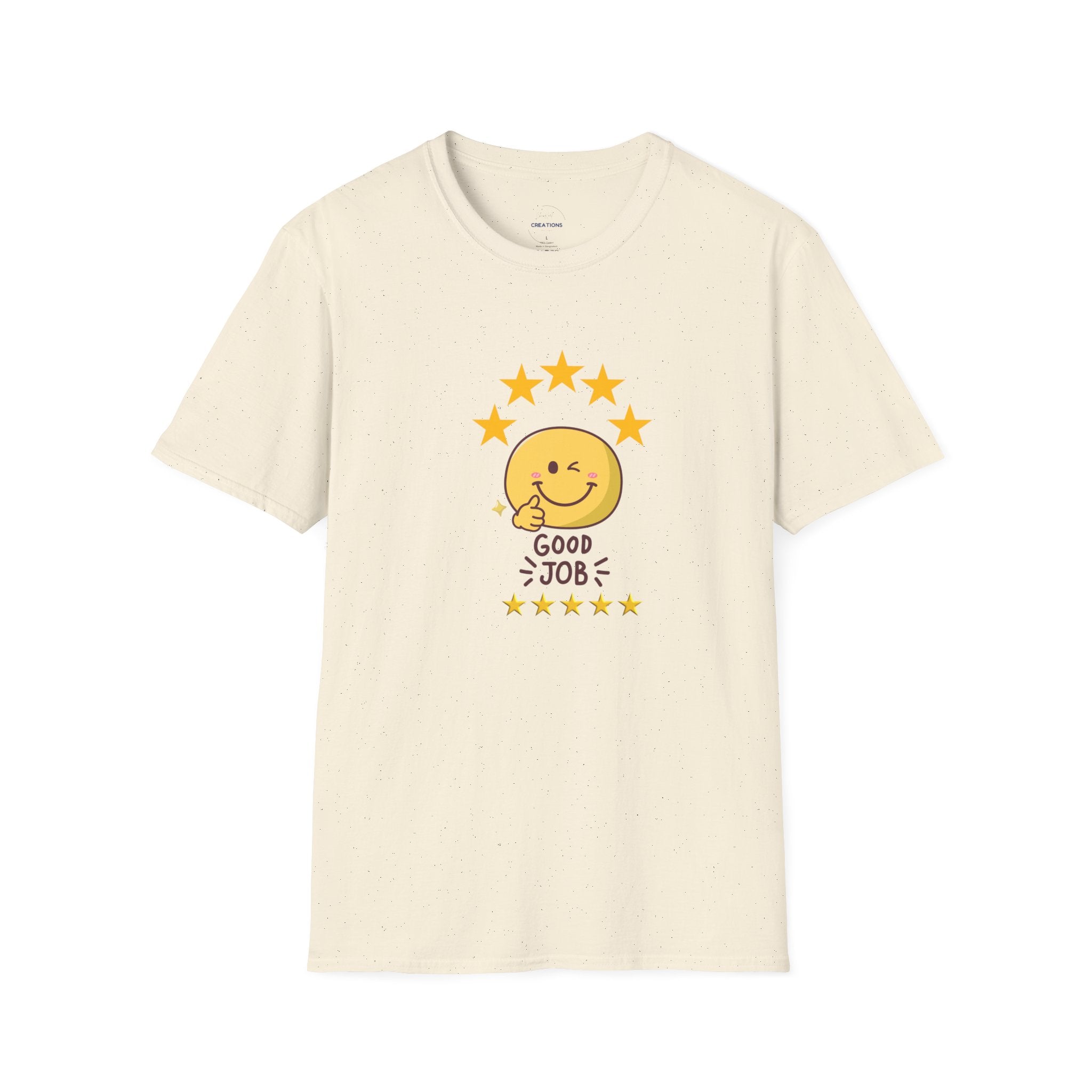 Good Job Smiley T-Shirt — Cute 5-Star Positive Vibe Tee