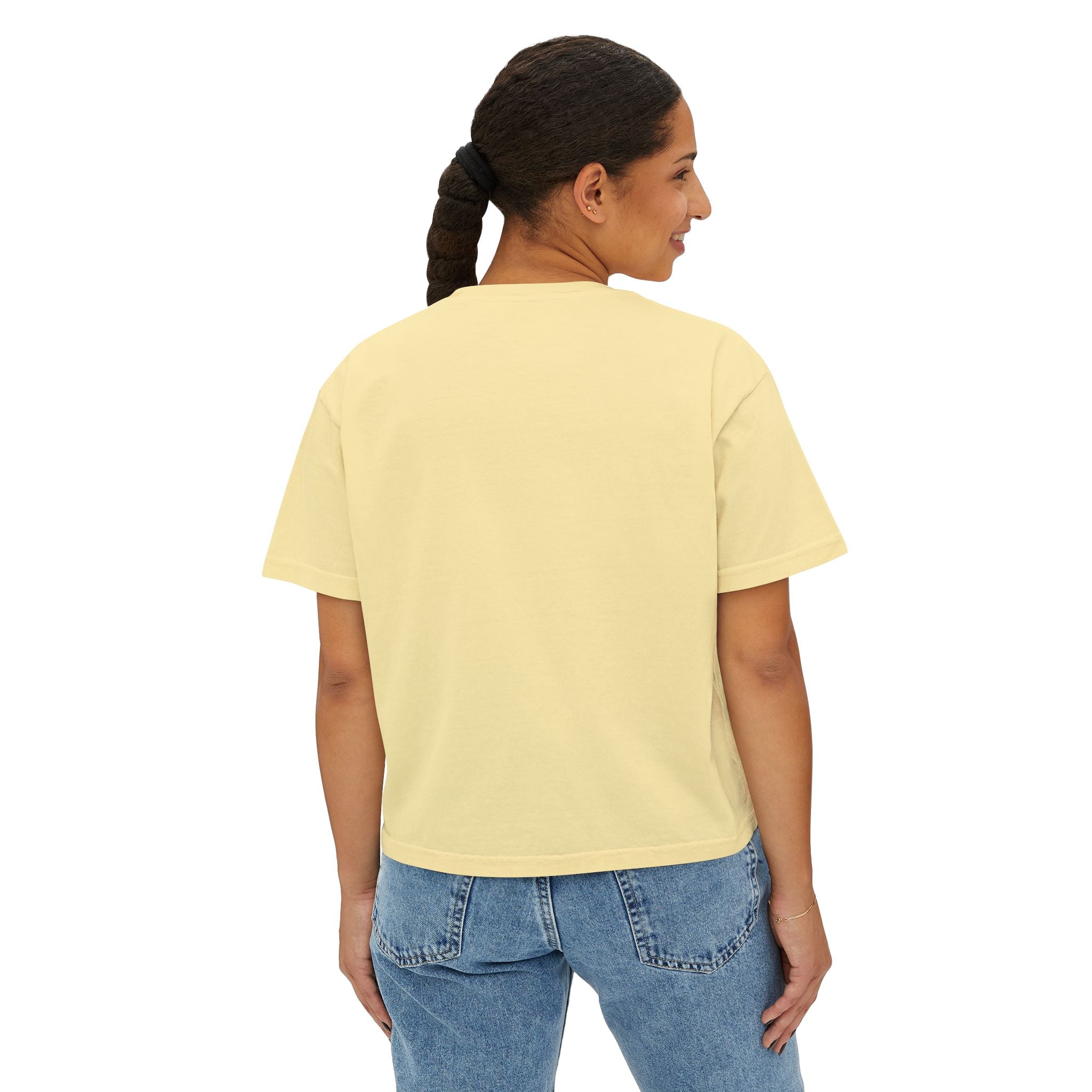 It's All About Me! Women's Boxy Tee — Pink Floral Graphic Crop T-Shirt