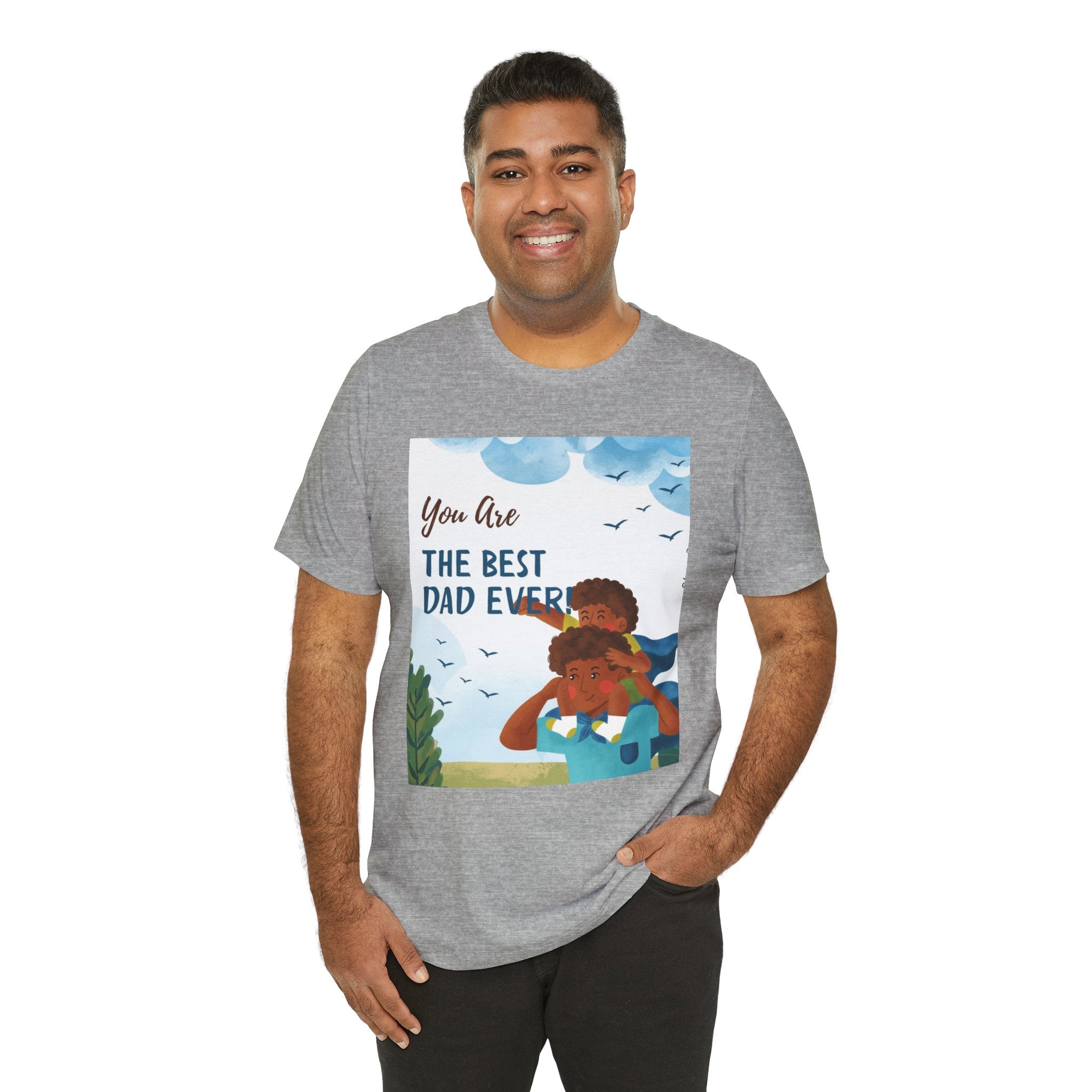 Best Dad Ever T-Shirt – Father & Child Illustration Father's Day Tee