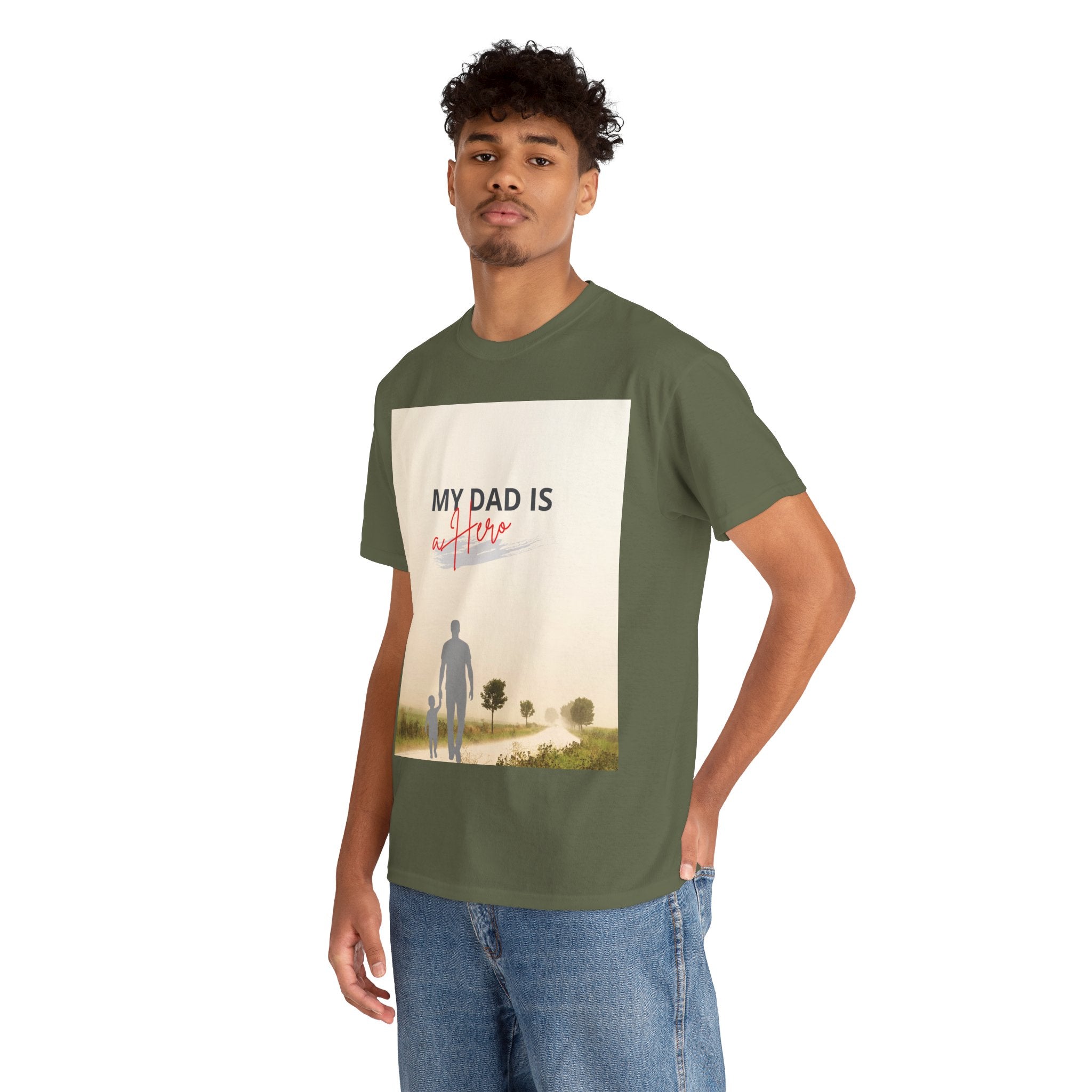 Father & Son Silhouette Tee — "My Dad Is a Hero" Father's Day T-Shirt