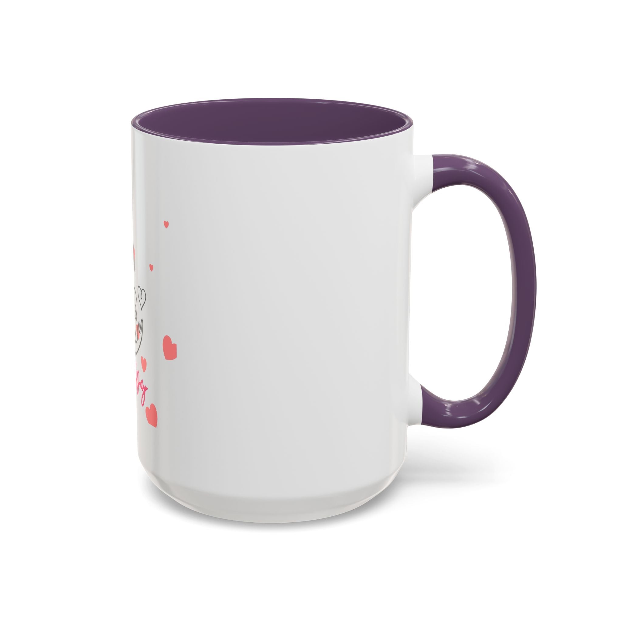 Mother’s Day Coffee Mug — 'Happy Mother’s Day' Heart & Mom-Baby Illustration (Accent 11/15oz)