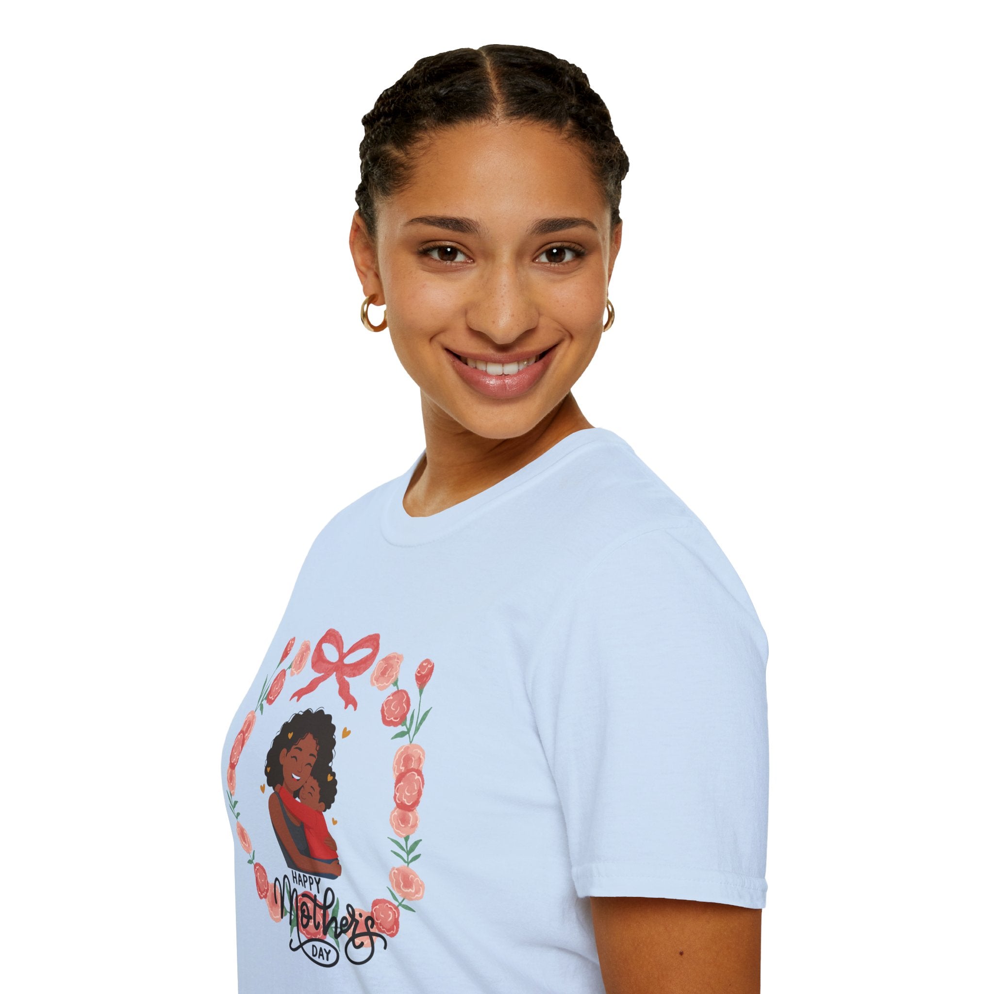 Mother’s Day Floral Tee — “Happy Mother’s Day” Mother and Child