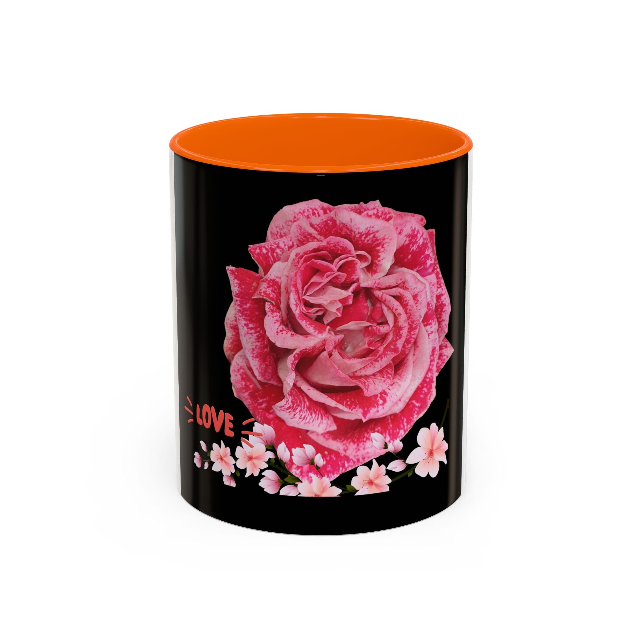 Pink Rose Love Accent Coffee Mug – Floral Valentine Gift (11/15oz)