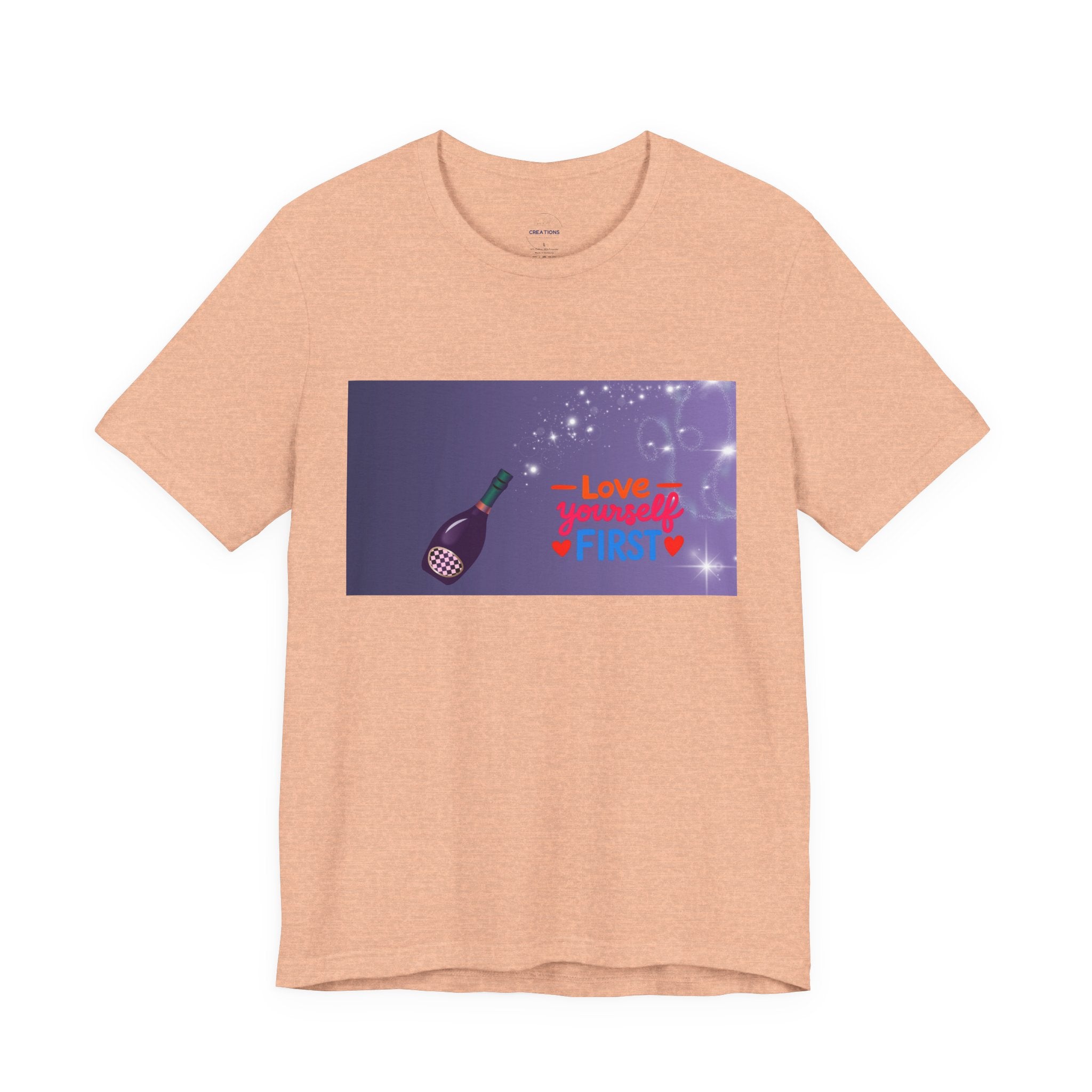 Love Yourself First Tee — Motivational Graphic T-Shirt with Microphone Design