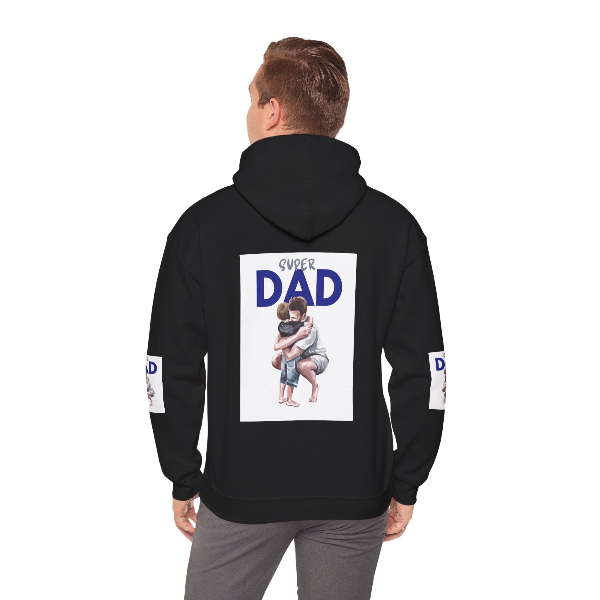 Super Dad Hoodie – Father and Child Hug Graphic Pullover