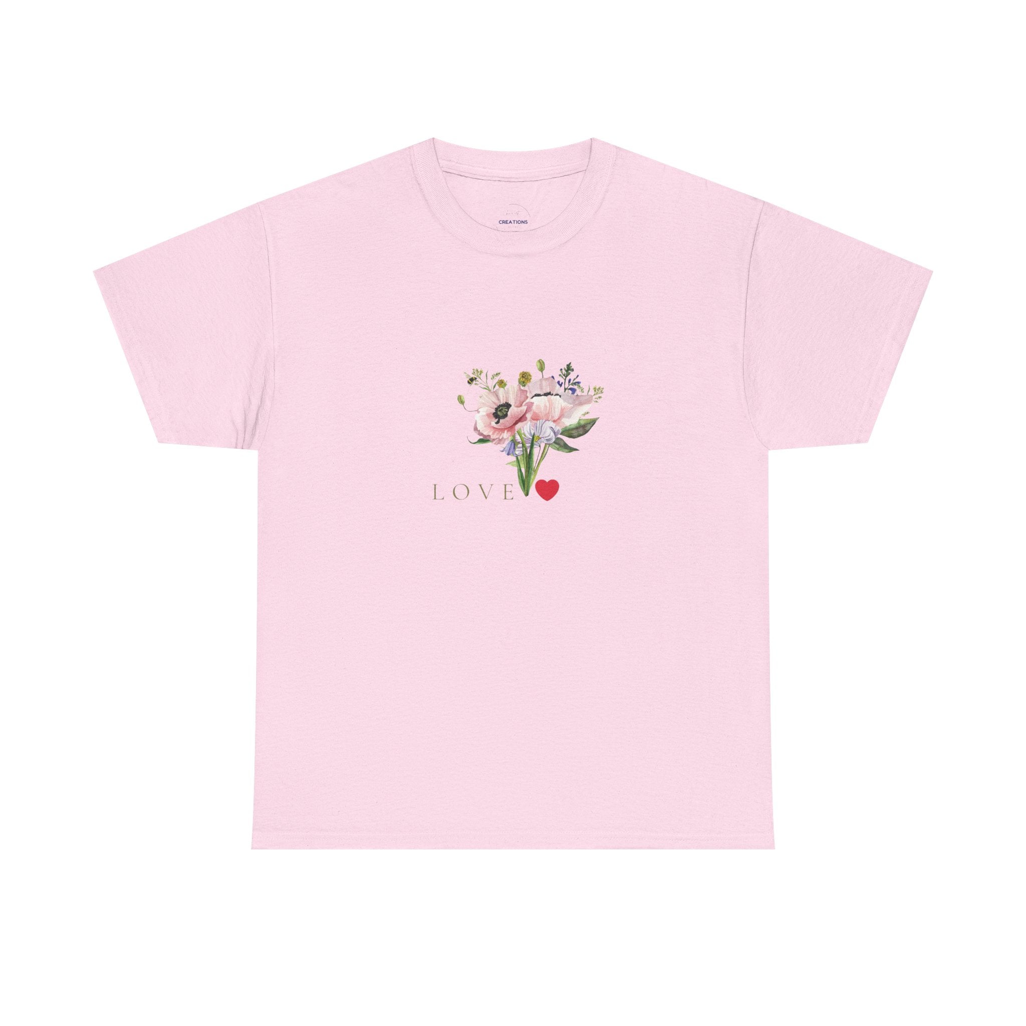Love Floral Tee — Romantic Bouquet Graphic T‑Shirt