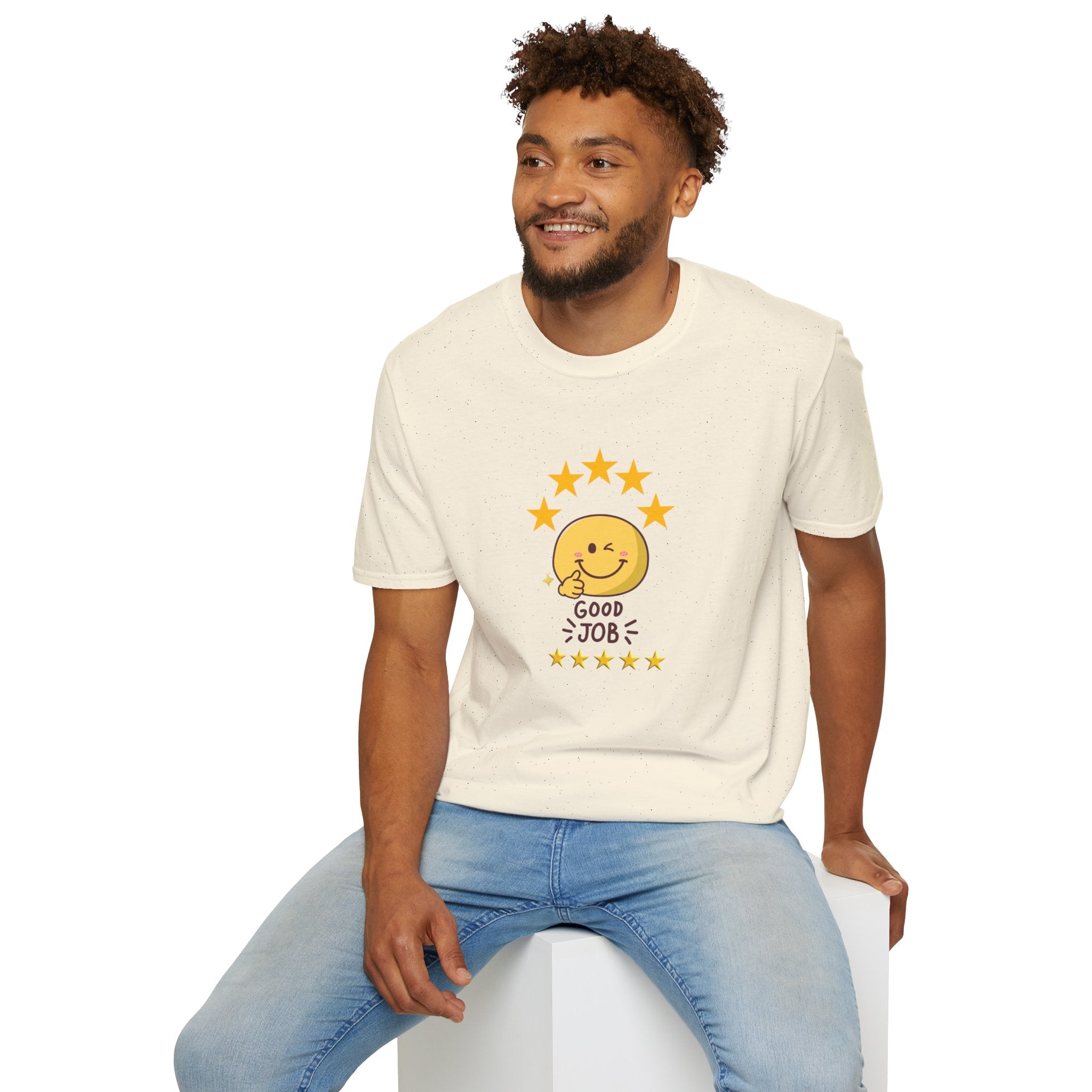 Good Job Smiley T-Shirt — Cute 5-Star Positive Vibe Tee