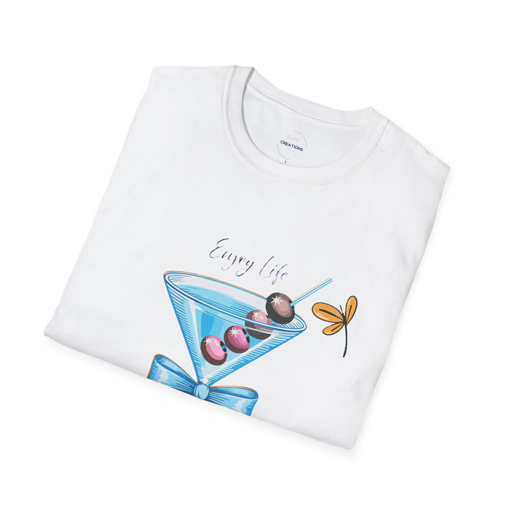 Martini Floral Tee — "Every Time" Cocktail Glass Graphic T-Shirt