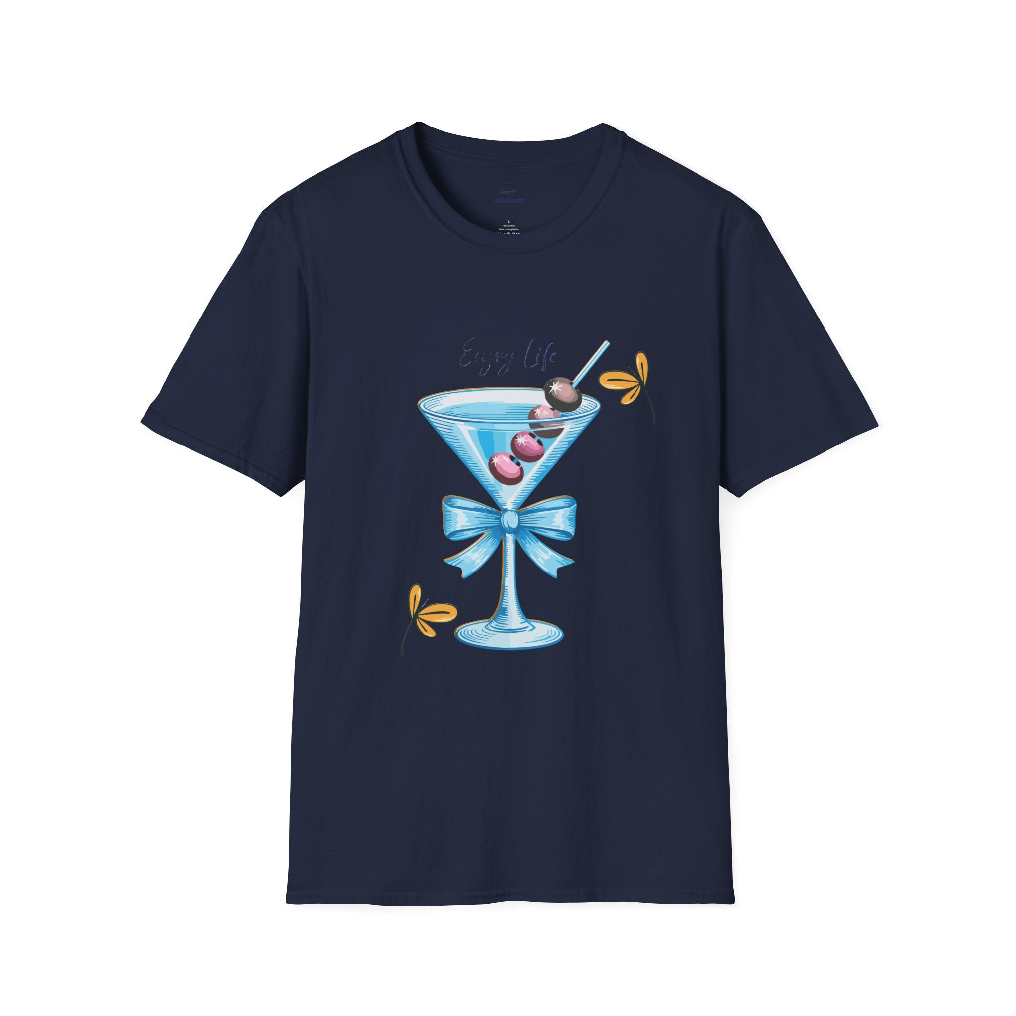 Martini Floral Tee — "Every Time" Cocktail Glass Graphic T-Shirt