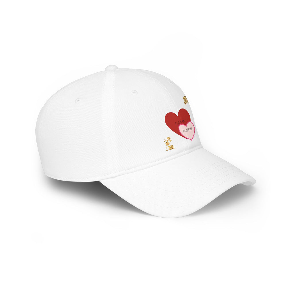 Heart Patch Baseball Cap — 'I Love Me' Layered Hearts Hat