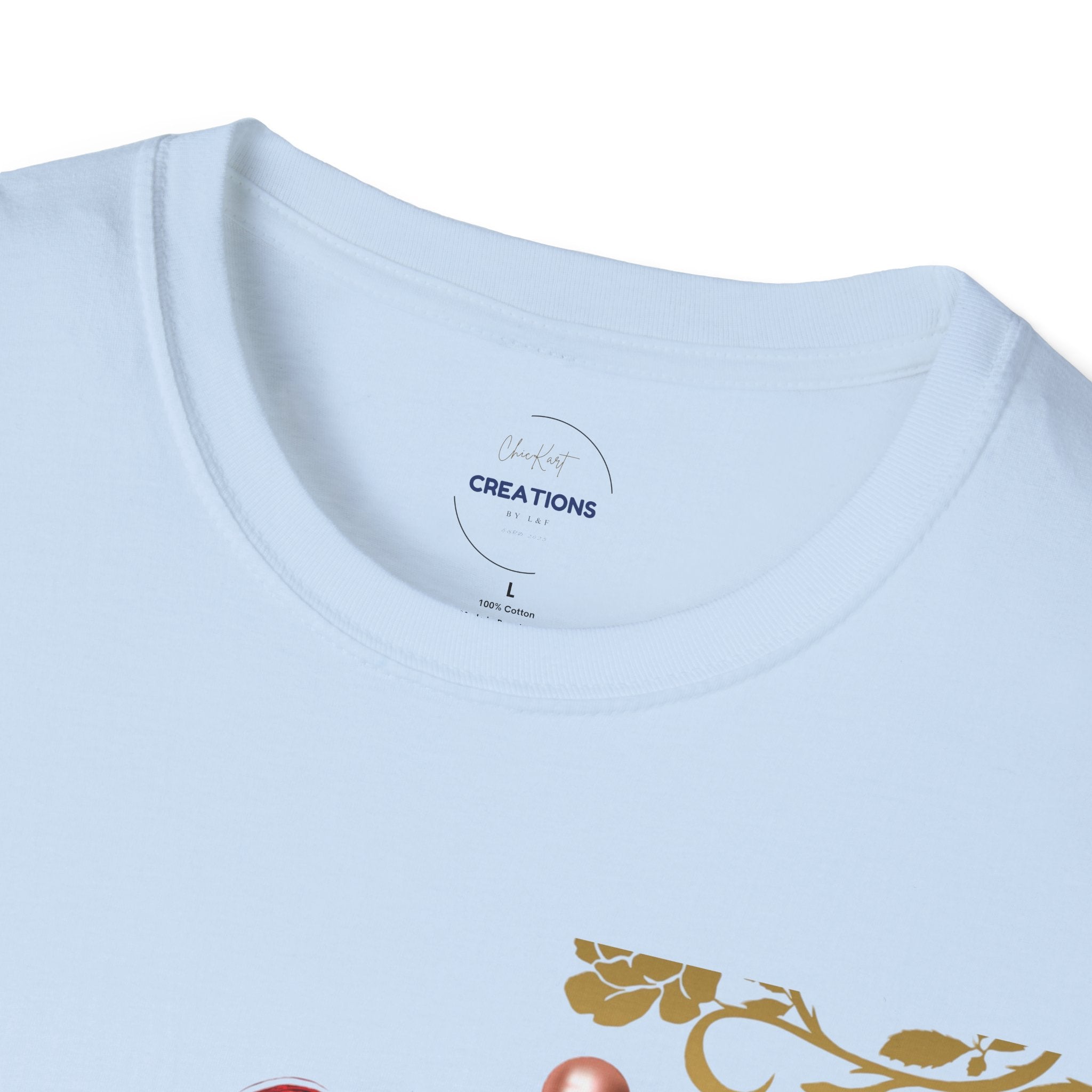 Heart & Floral T-Shirt — Romantic Vintage Heart Design