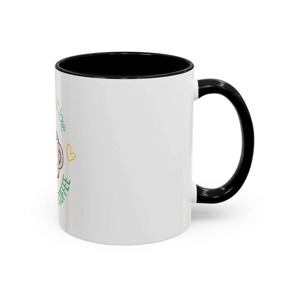Coffee Mug – "All You Need Is Love and a Cup of Coffee" Cute Kawaii Ceramic Accent Mug (11/15oz)