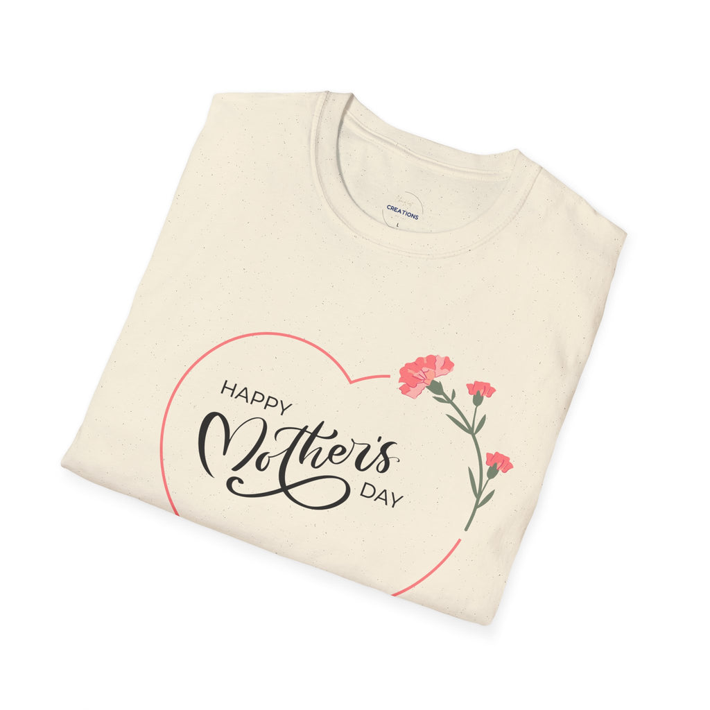 Mother's Day Floral Heart T-Shirt — "Happy Mother's Day"