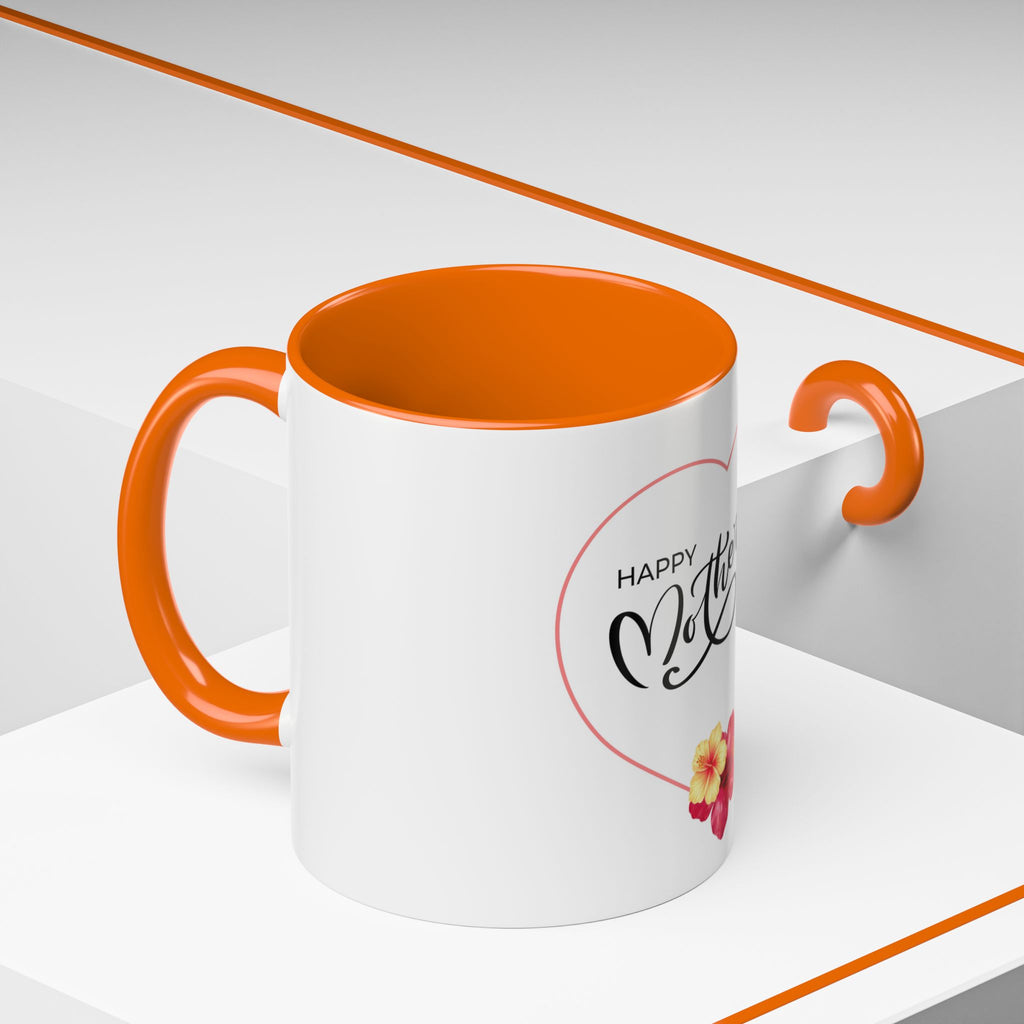 Mother's Day Heart Floral Accent Coffee Mug – "Happy Mother's Day" 11/15oz