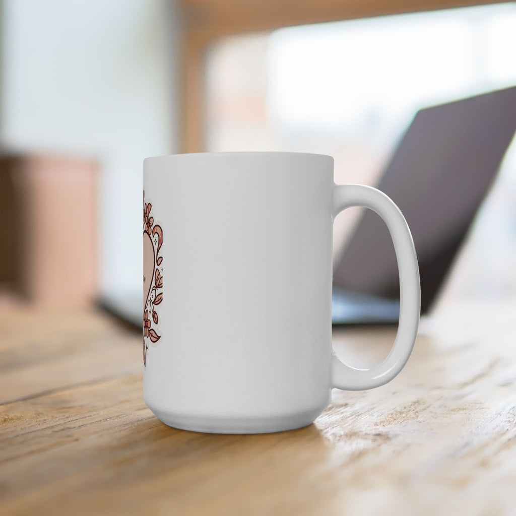 Queen For A Day Ceramic Mug — Floral Heart Crown Coffee Cup (11oz/15oz)