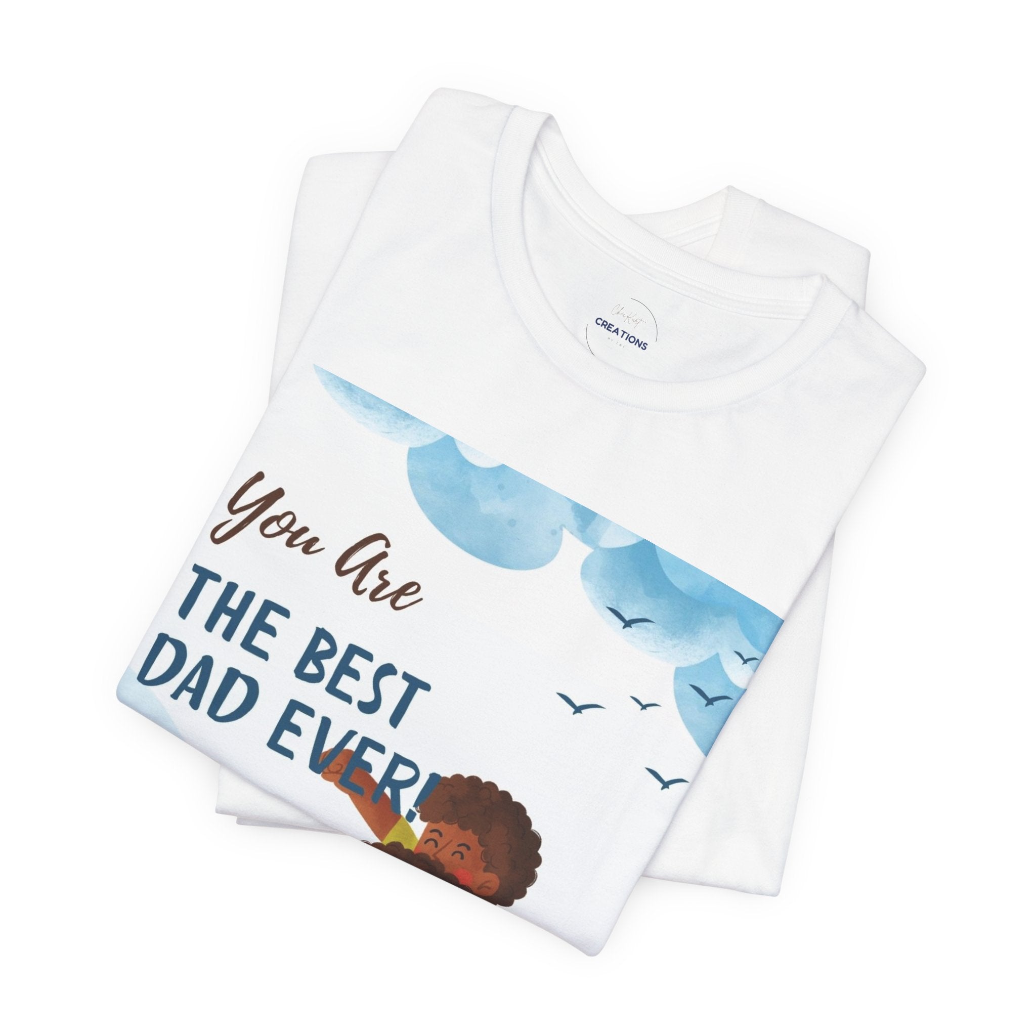 Best Dad Ever T-Shirt – Father & Child Illustration Father's Day Tee