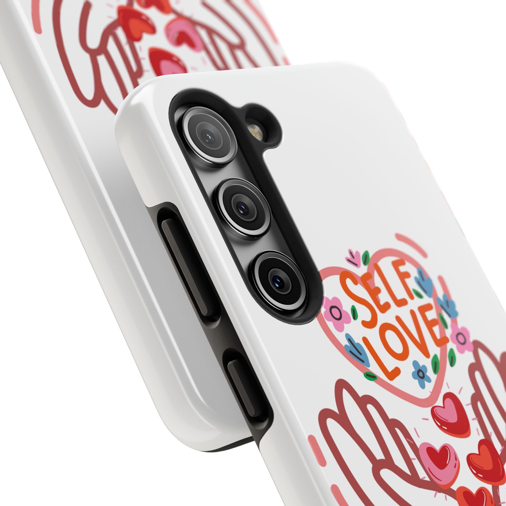 Self Love Tough Phone Case — Protective Floral Heart Design