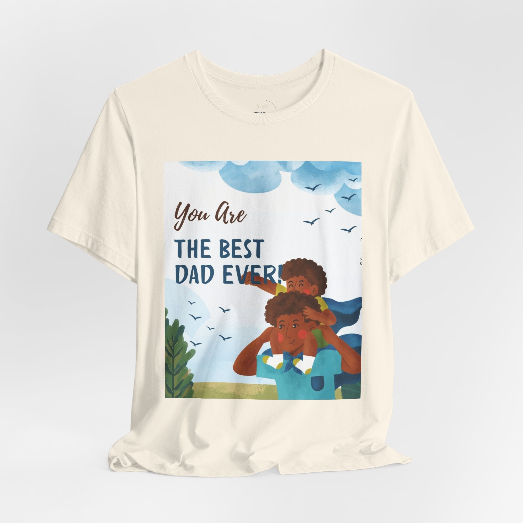 Best Dad Ever T-Shirt – Father & Child Illustration Father's Day Tee