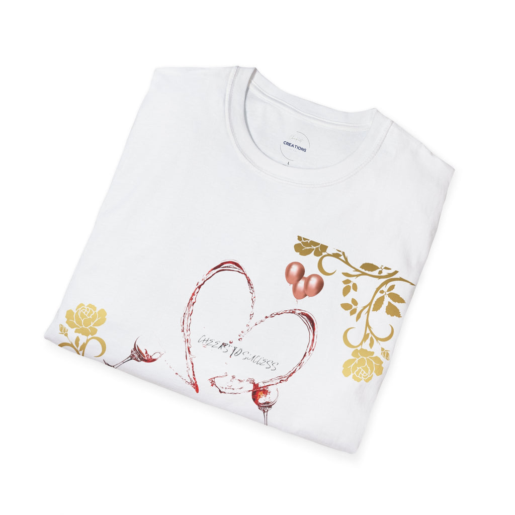 Heart & Floral T-Shirt — Romantic Vintage Heart Design