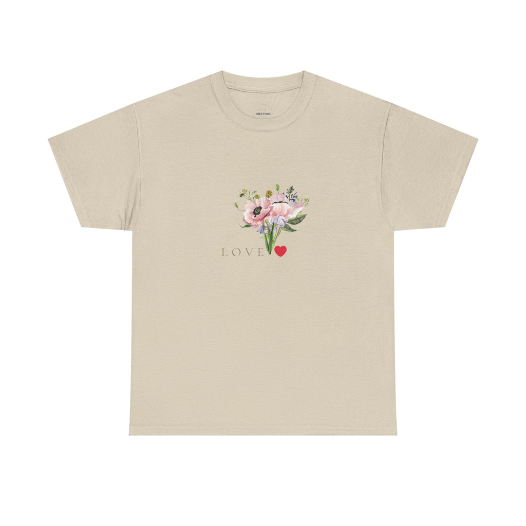 Love Floral Tee — Romantic Bouquet Graphic T‑Shirt