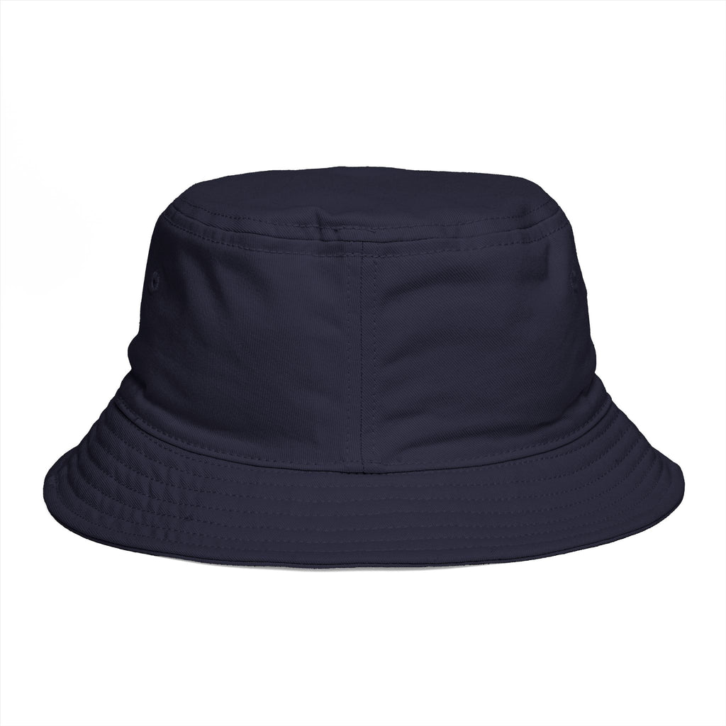 Bucket Hat — Retro Peace Sign with Flower Patch, Vintage 70s Boho Summer Sun Hat