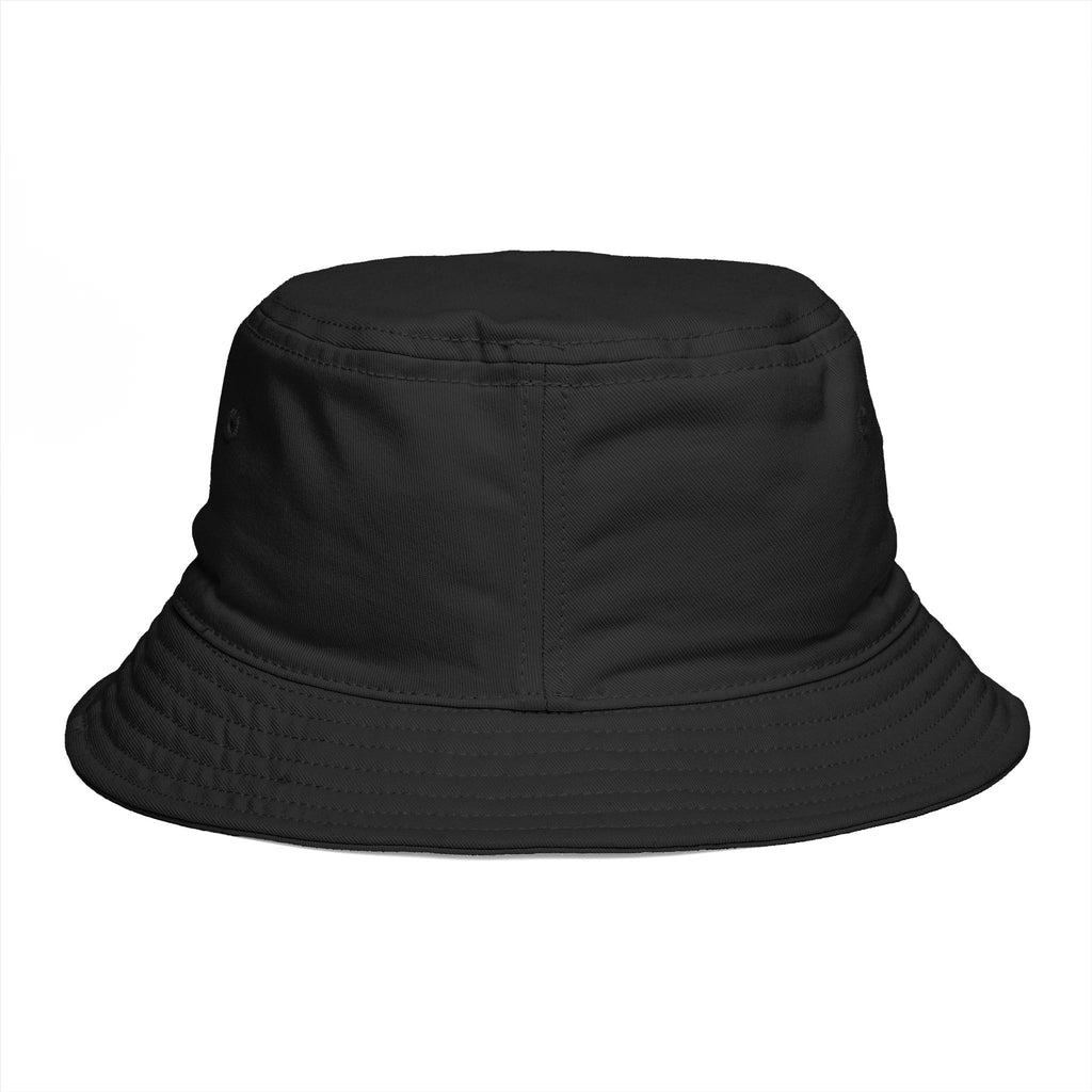 Bucket Hat — Retro Peace Sign with Flower Patch, Vintage 70s Boho Summer Sun Hat