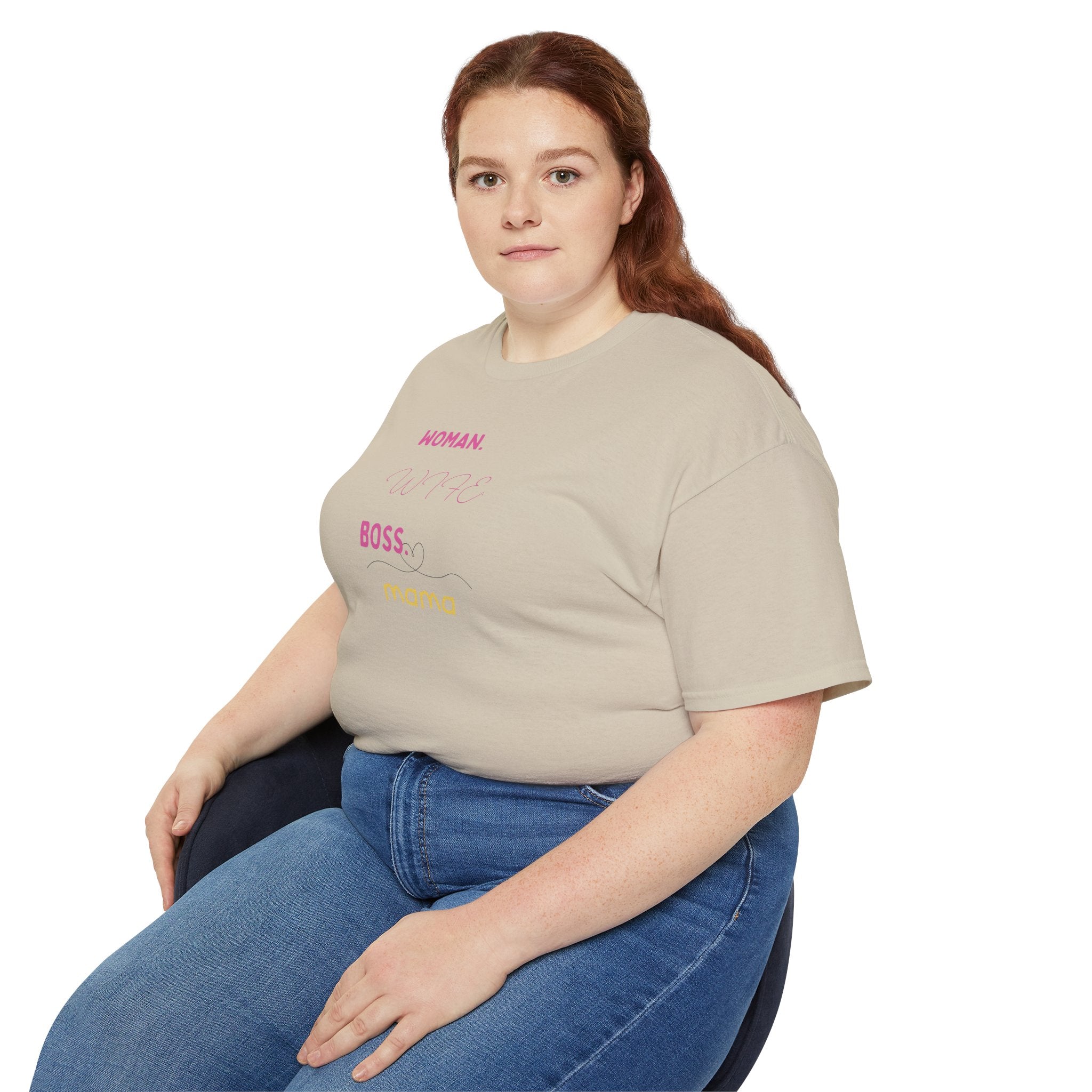Woman. Wife. Boss. Mama. Graphic Tee — Feminine Mom Empowerment T-Shirt